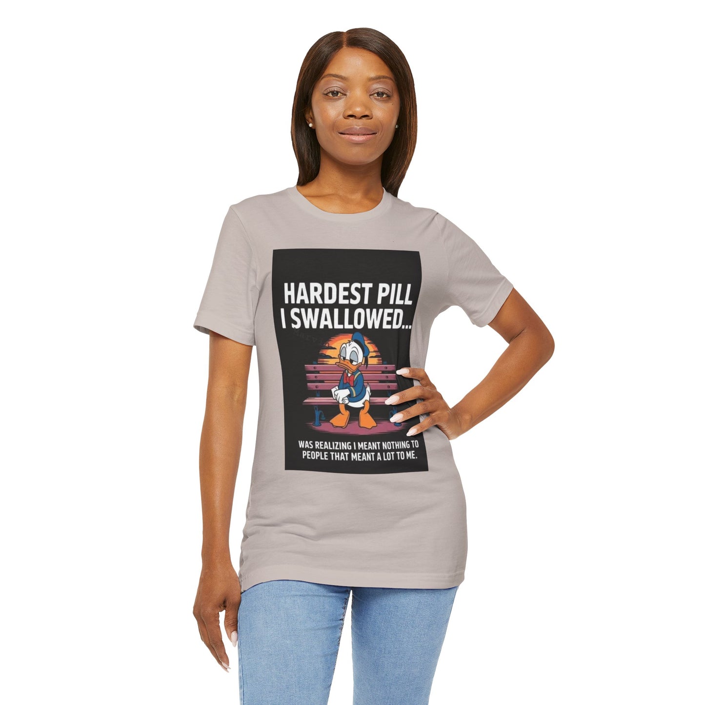 Hardest Pill Unisex Jersey Tee - Reflective Graphic T-Shirt for Thoughtful Wearers - Laughing N Style