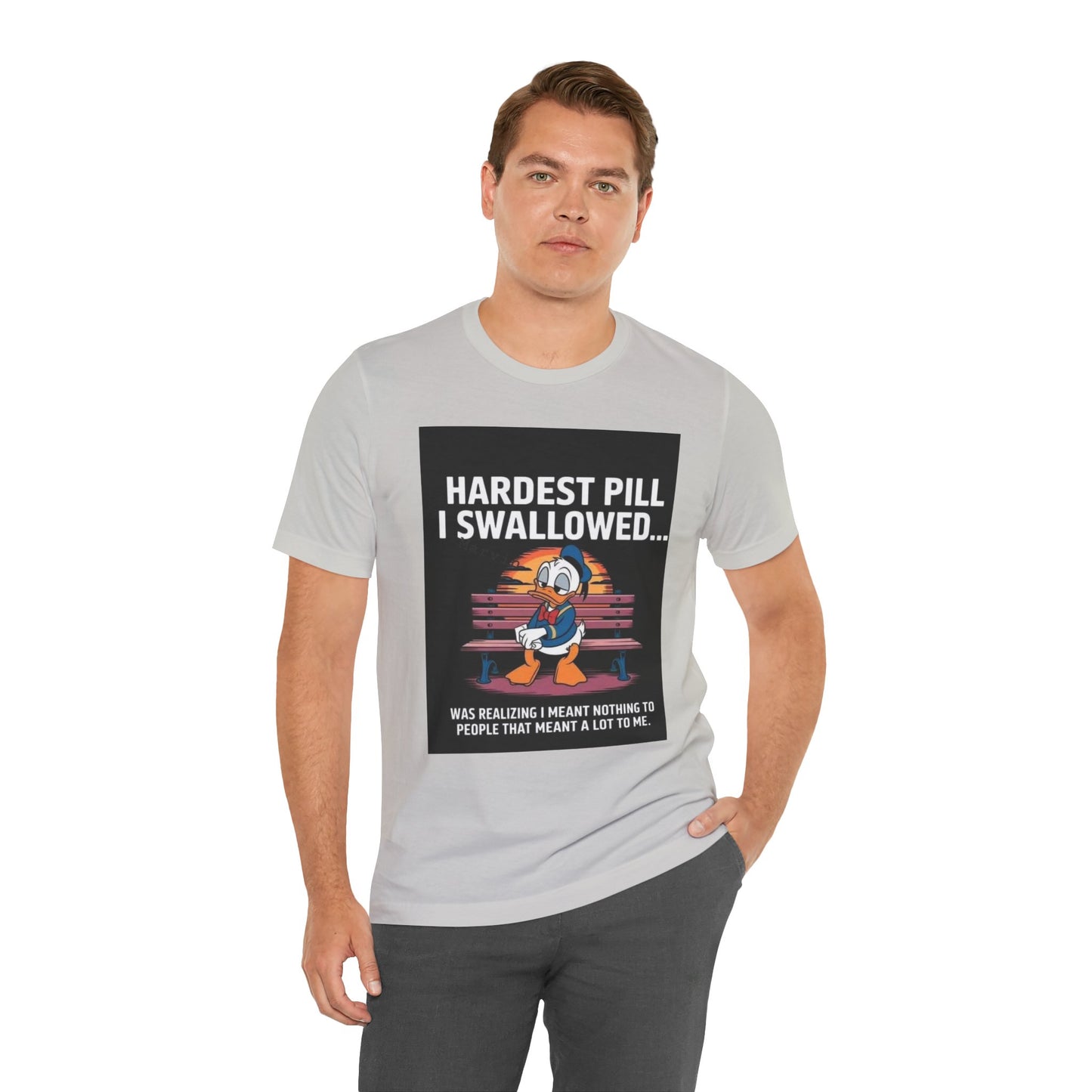 Hardest Pill Unisex Jersey Tee - Reflective Graphic T-Shirt for Thoughtful Wearers - Laughing N Style