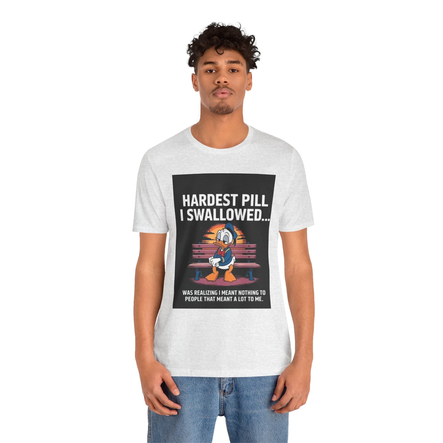 Hardest Pill Unisex Jersey Tee - Reflective Graphic T-Shirt for Thoughtful Wearers - Laughing N Style