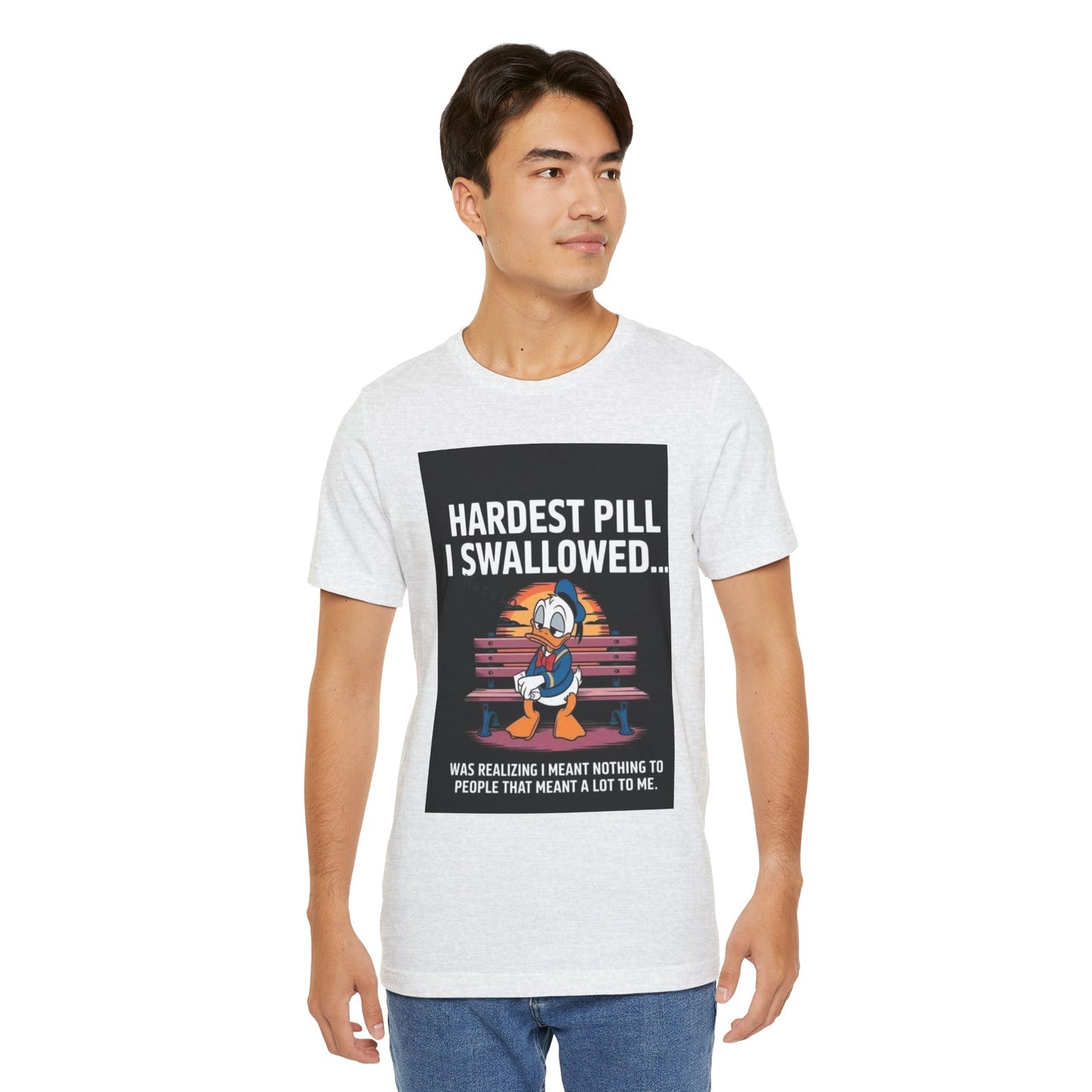 Hardest Pill Unisex Jersey Tee - Reflective Graphic T-Shirt for Thoughtful Wearers - Laughing N Style