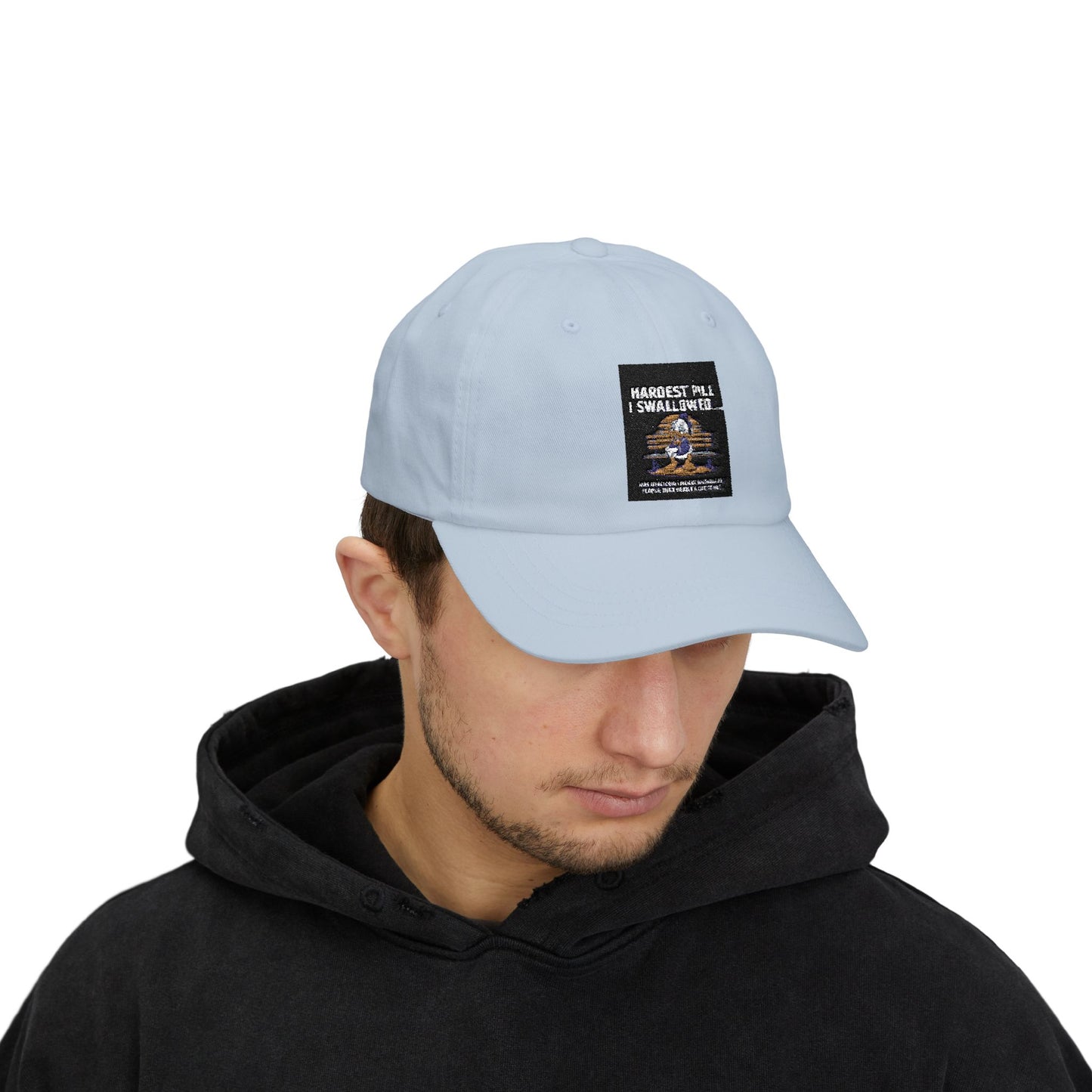 Classic Dad Cap - "Hardest Pill I Swallowed" Casual White Hat for Everyday Wear - Laughing N Style