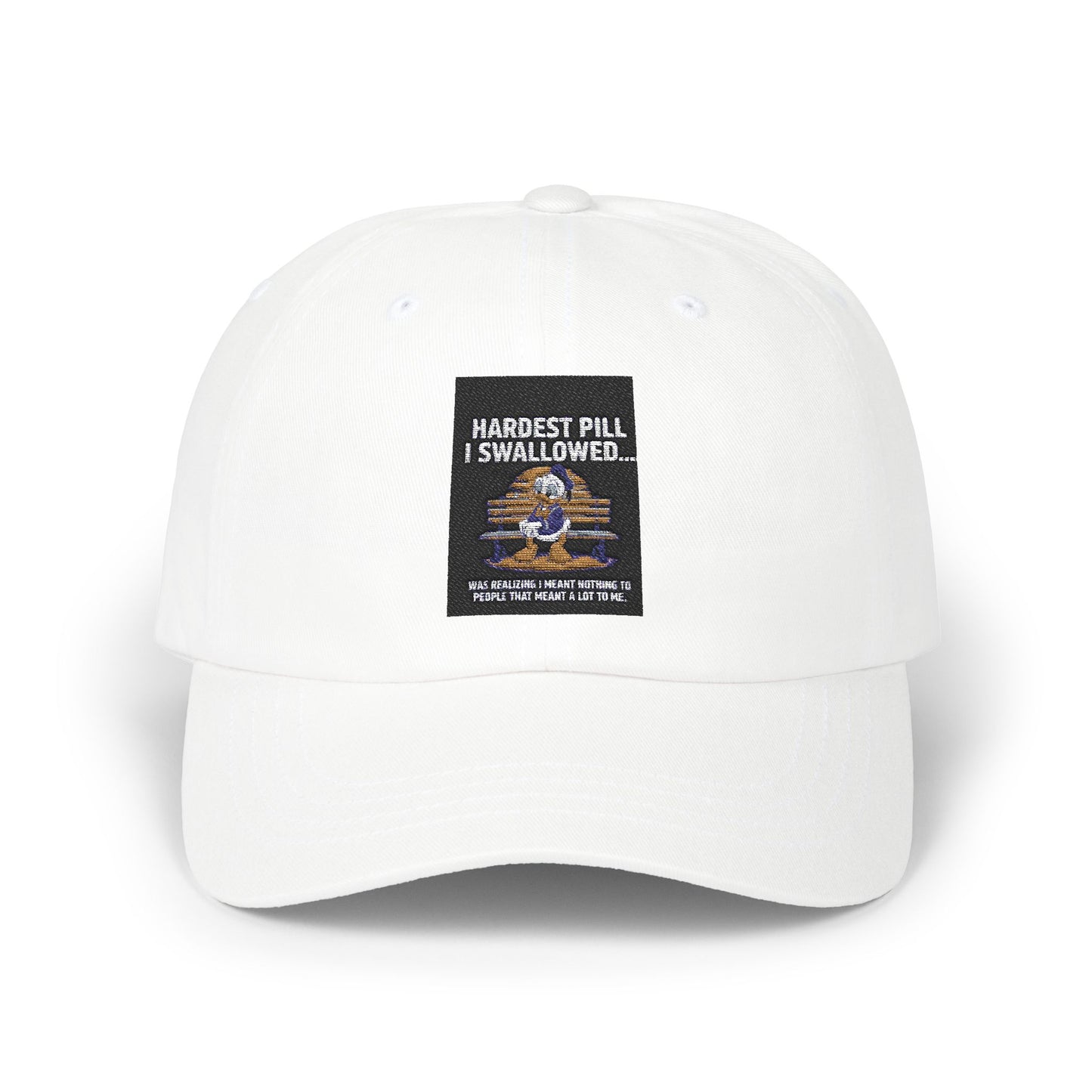 Classic Dad Cap - "Hardest Pill I Swallowed" Casual White Hat for Everyday Wear - Laughing N Style