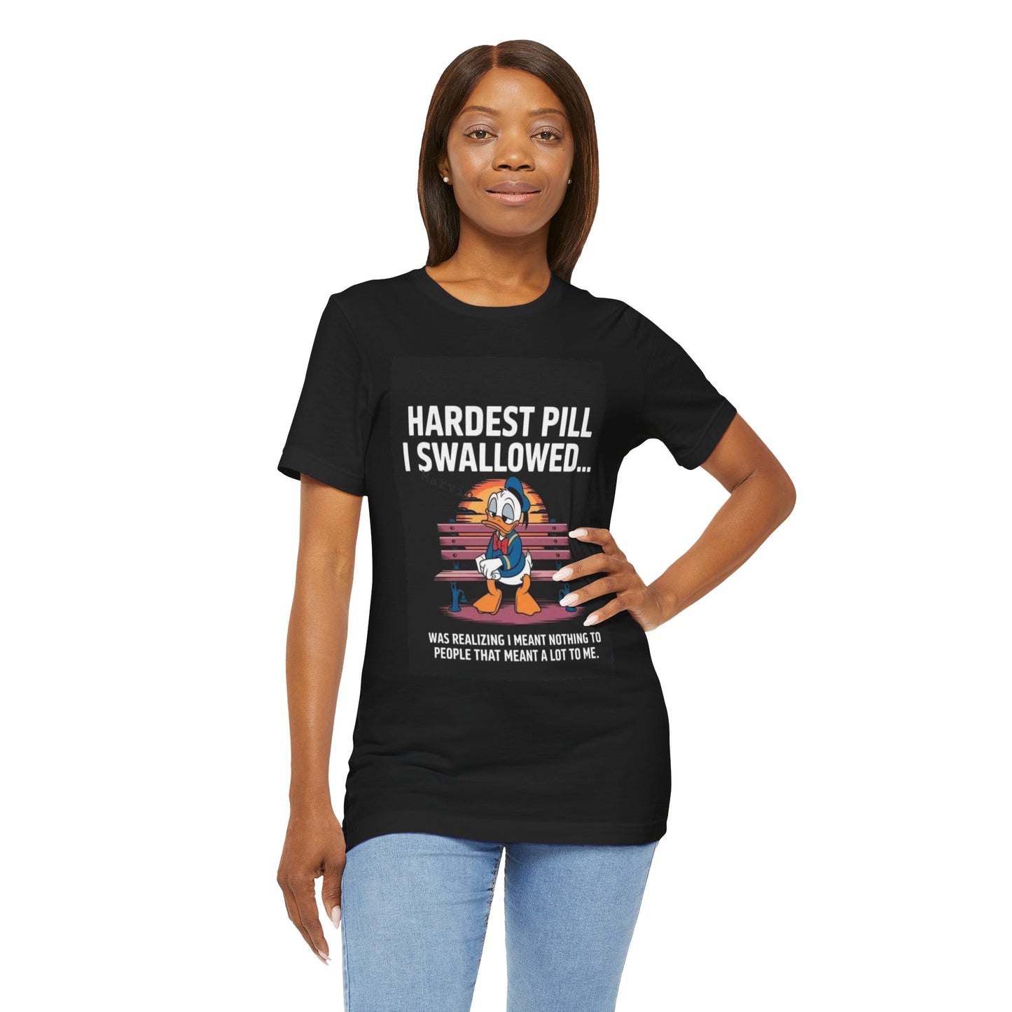 Hardest Pill Unisex Jersey Tee - Reflective Graphic T-Shirt for Thoughtful Wearers - Laughing N Style