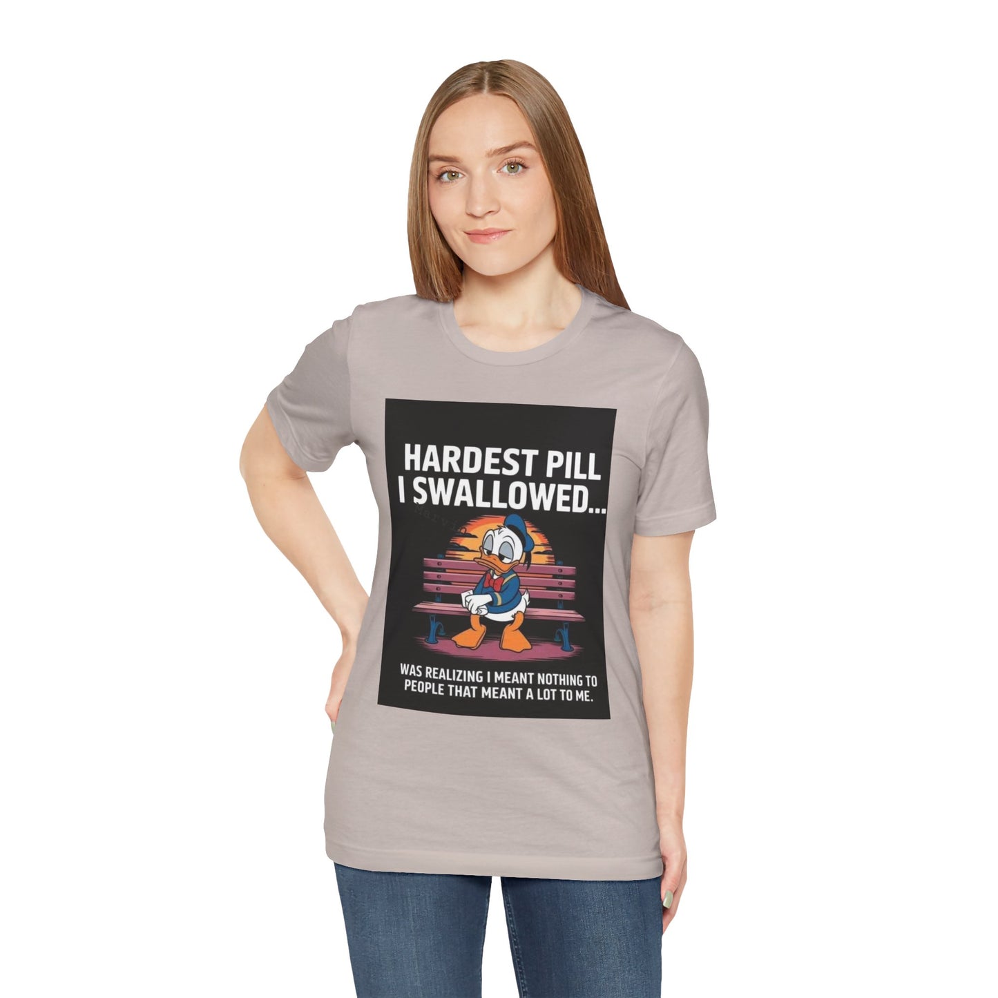 Hardest Pill Unisex Jersey Tee - Reflective Graphic T-Shirt for Thoughtful Wearers - Laughing N Style