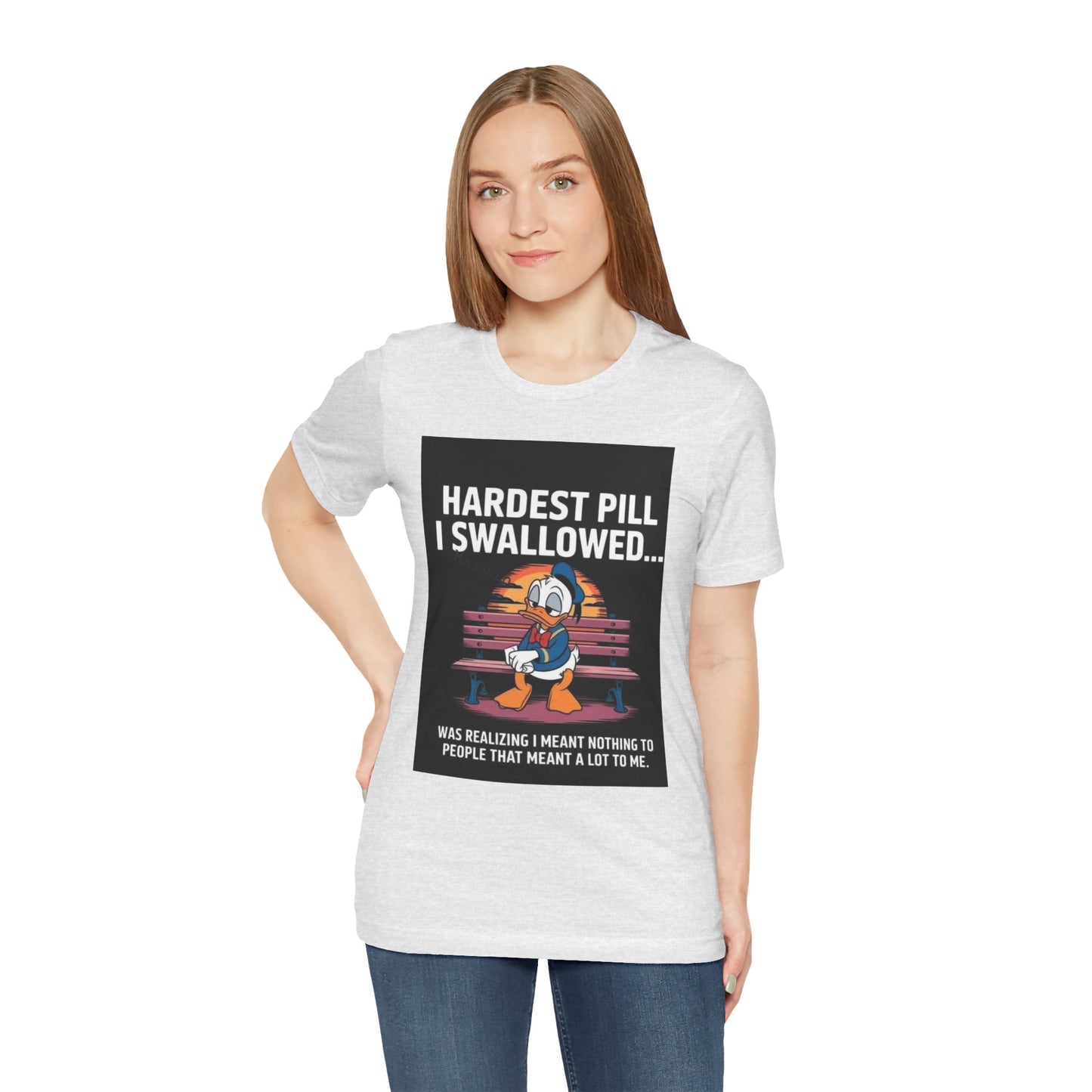 Hardest Pill Unisex Jersey Tee - Reflective Graphic T-Shirt for Thoughtful Wearers - Laughing N Style