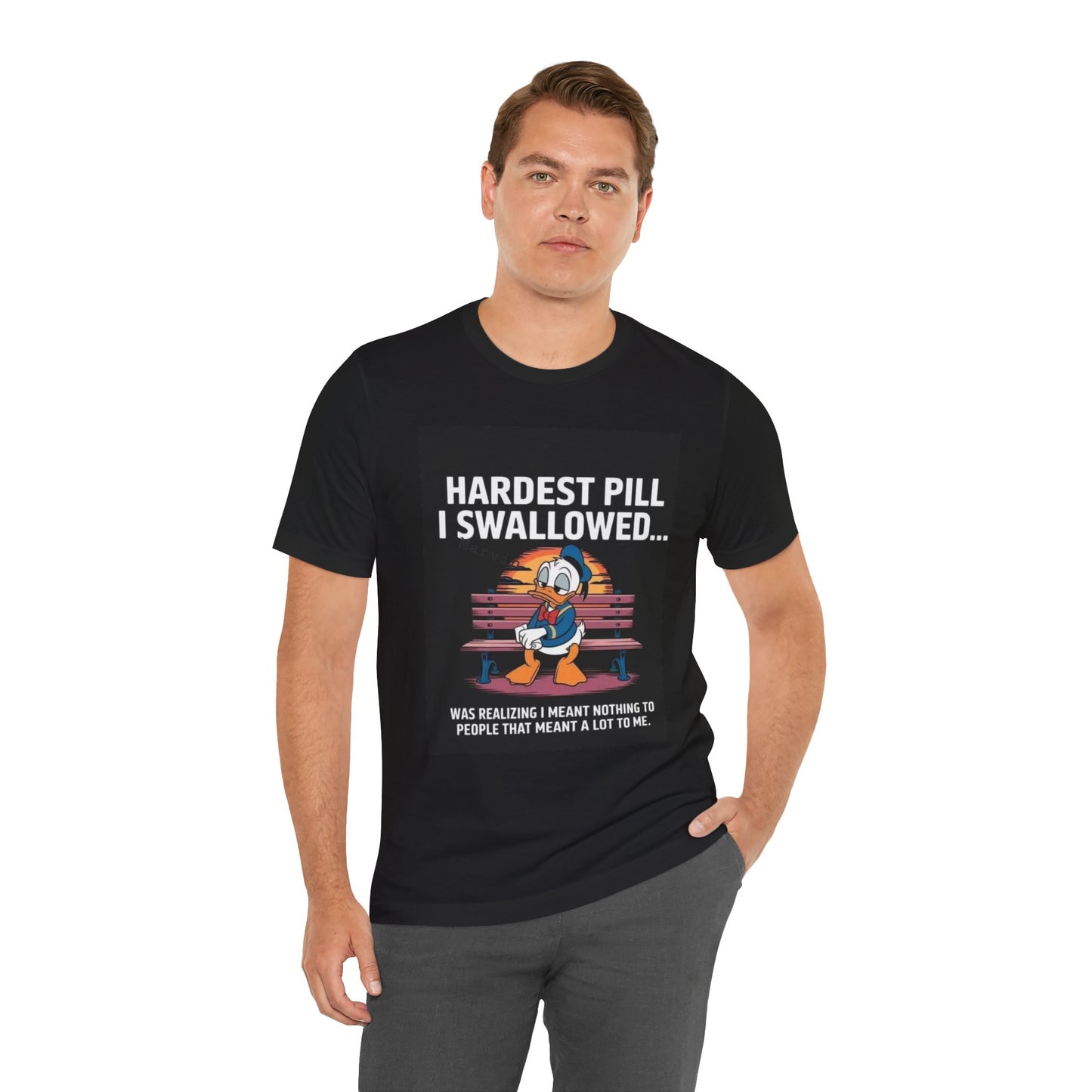 Hardest Pill Unisex Jersey Tee - Reflective Graphic T-Shirt for Thoughtful Wearers - Laughing N Style