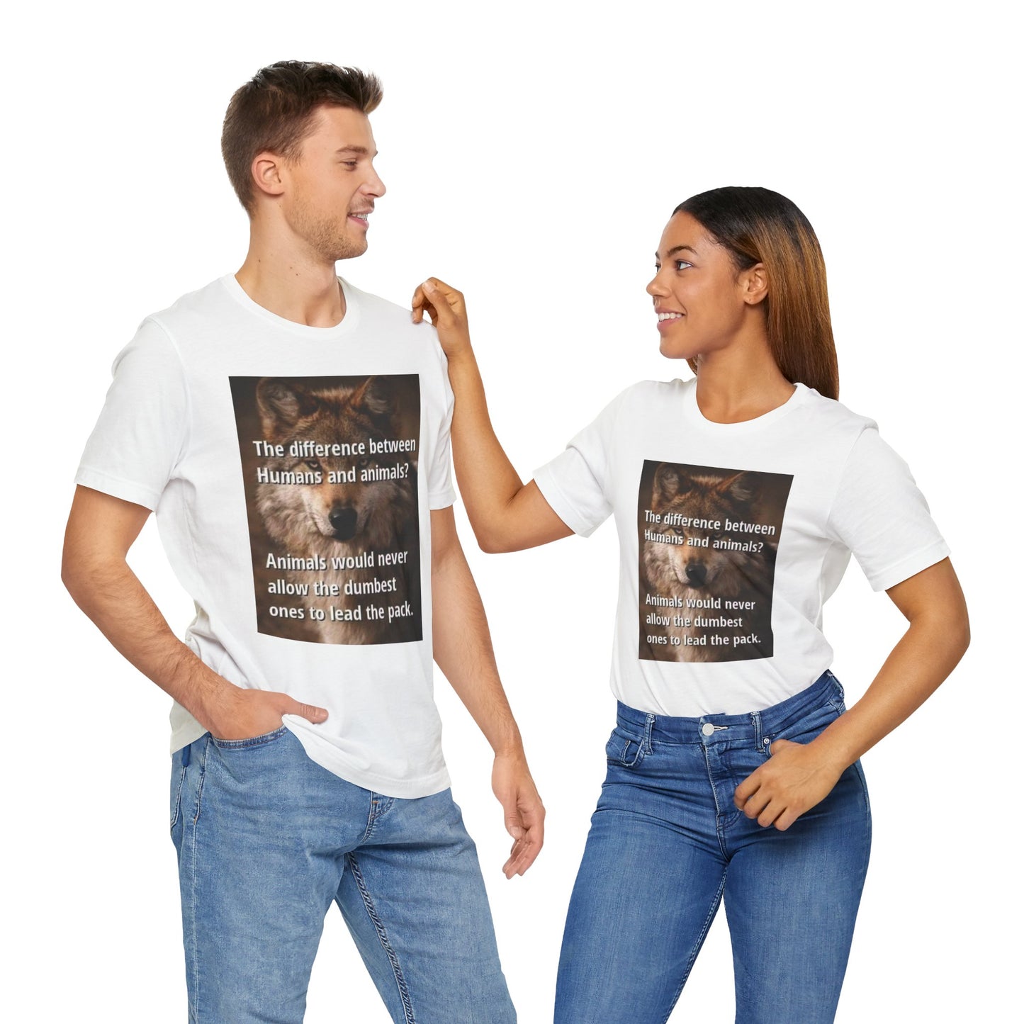 Humorous Animal-Themed Unisex Jersey Tee - "The Difference Between Humans and Animals?" - Laughing N Style