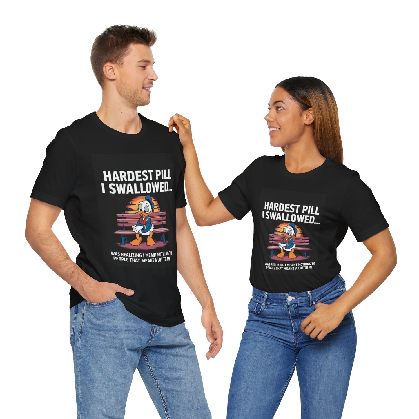Hardest Pill Unisex Jersey Tee - Reflective Graphic T-Shirt for Thoughtful Wearers - Laughing N Style