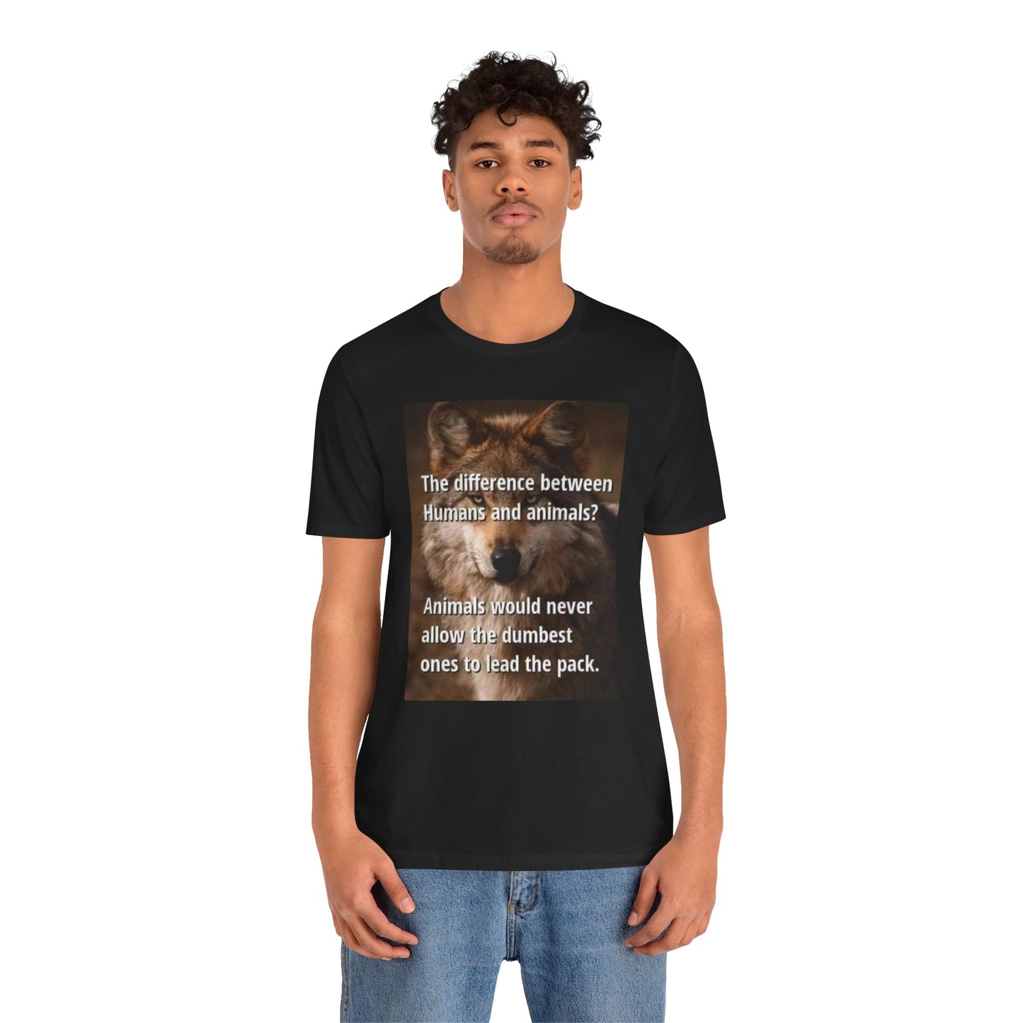 Humorous Animal-Themed Unisex Jersey Tee - "The Difference Between Humans and Animals?" - Laughing N Style