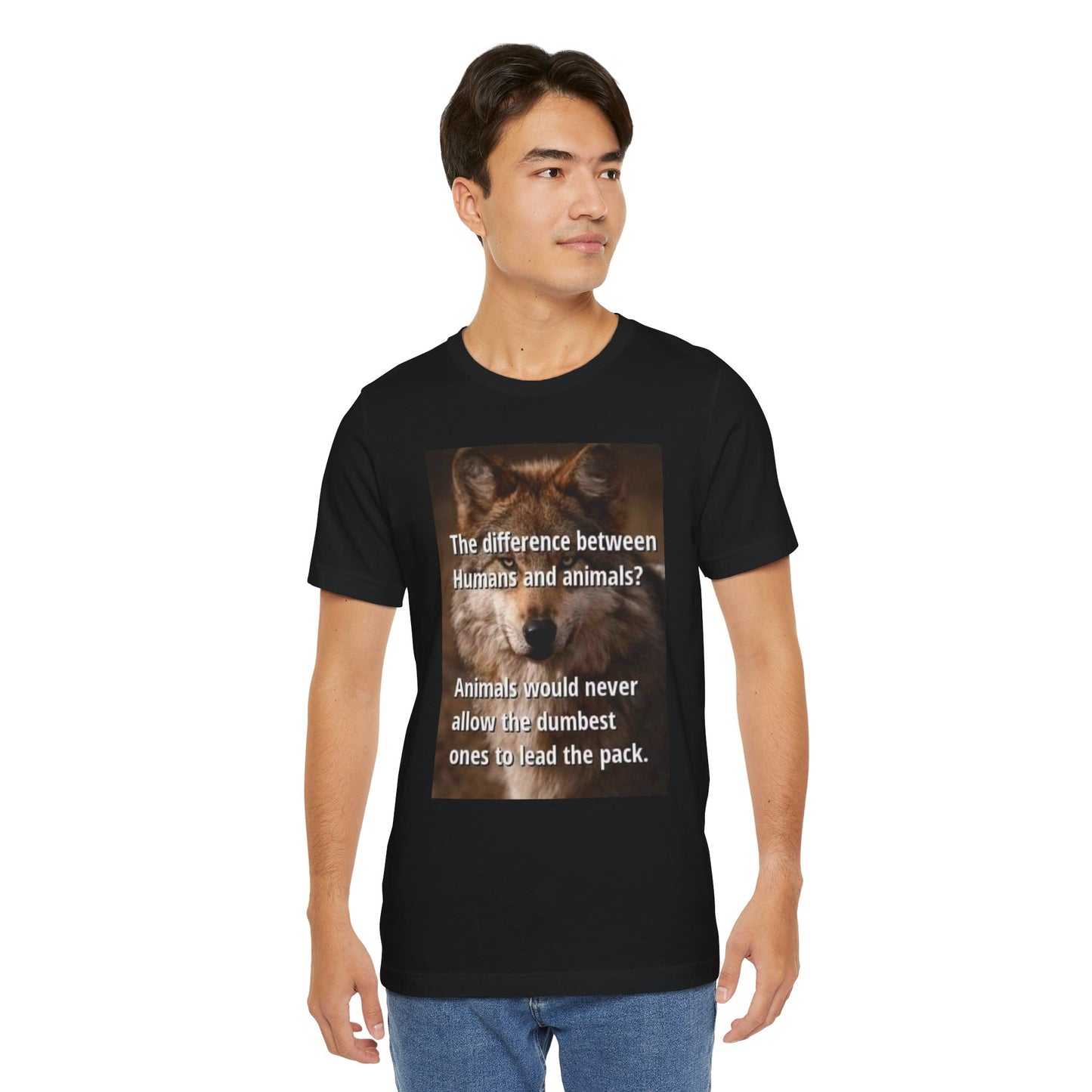 Humorous Animal-Themed Unisex Jersey Tee - "The Difference Between Humans and Animals?" - Laughing N Style