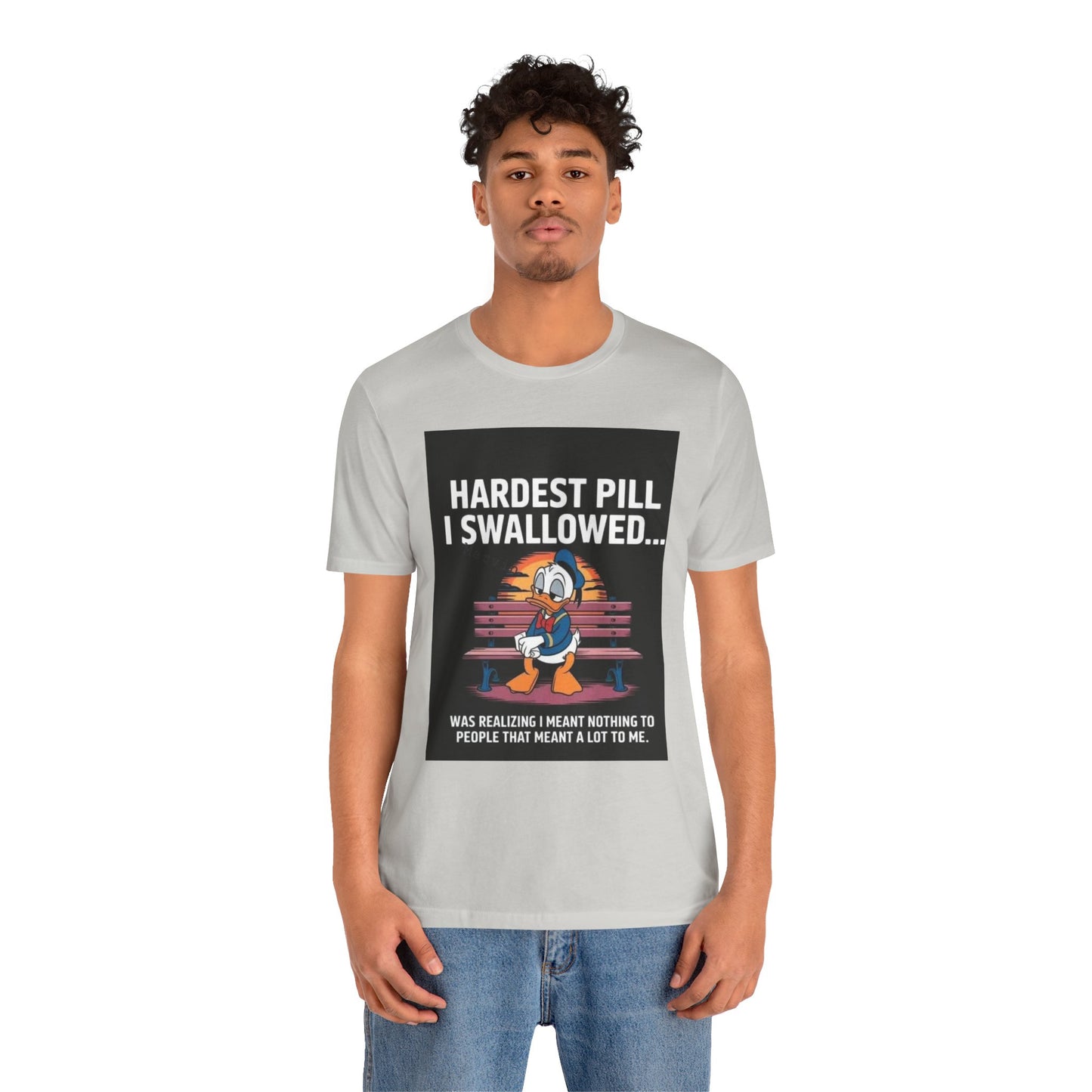 Hardest Pill Unisex Jersey Tee - Reflective Graphic T-Shirt for Thoughtful Wearers - Laughing N Style