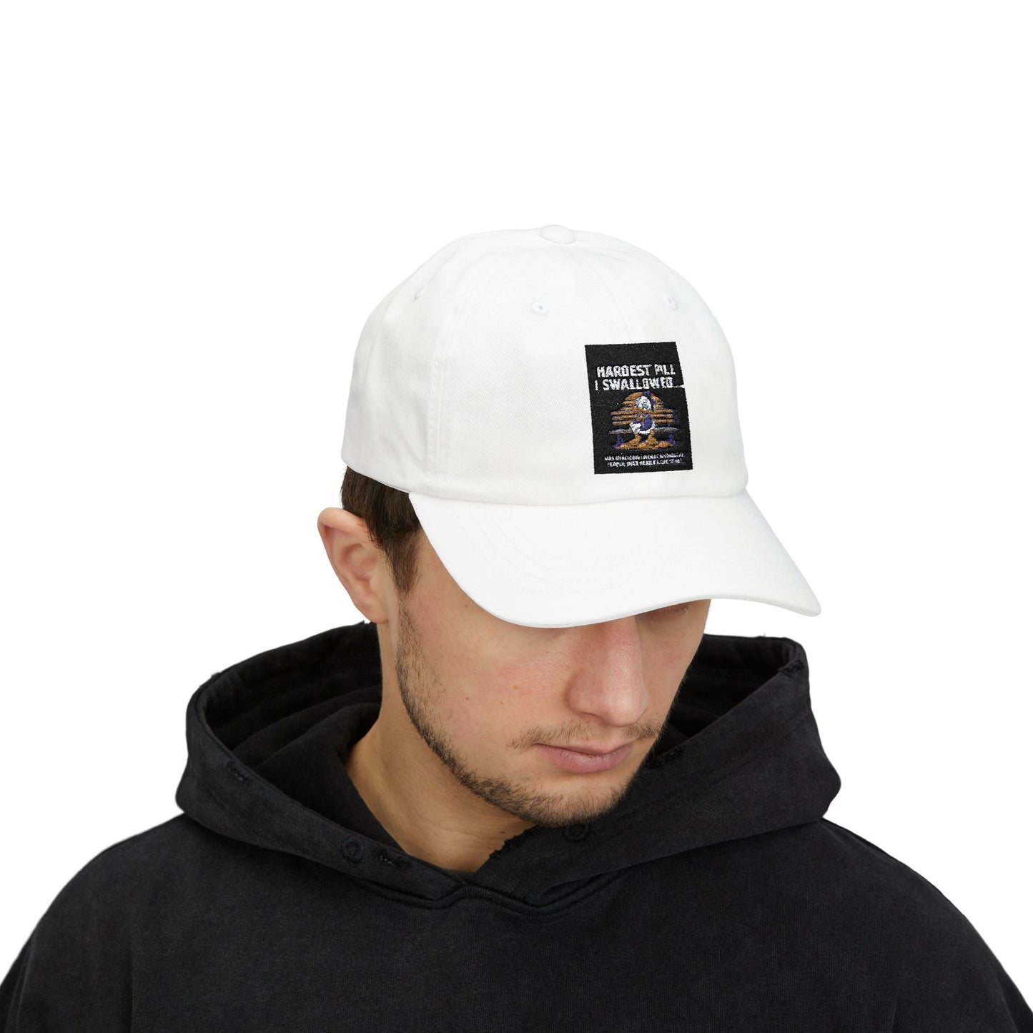Classic Dad Cap - "Hardest Pill I Swallowed" Casual White Hat for Everyday Wear - Laughing N Style
