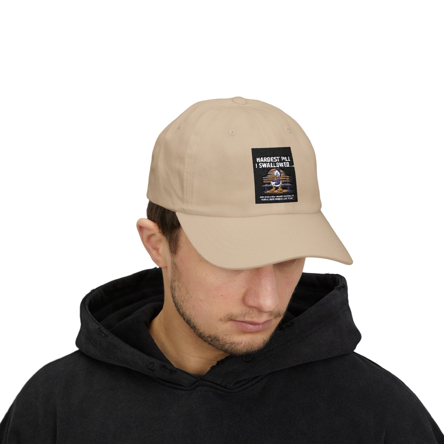 Classic Dad Cap - "Hardest Pill I Swallowed" Casual White Hat for Everyday Wear - Laughing N Style