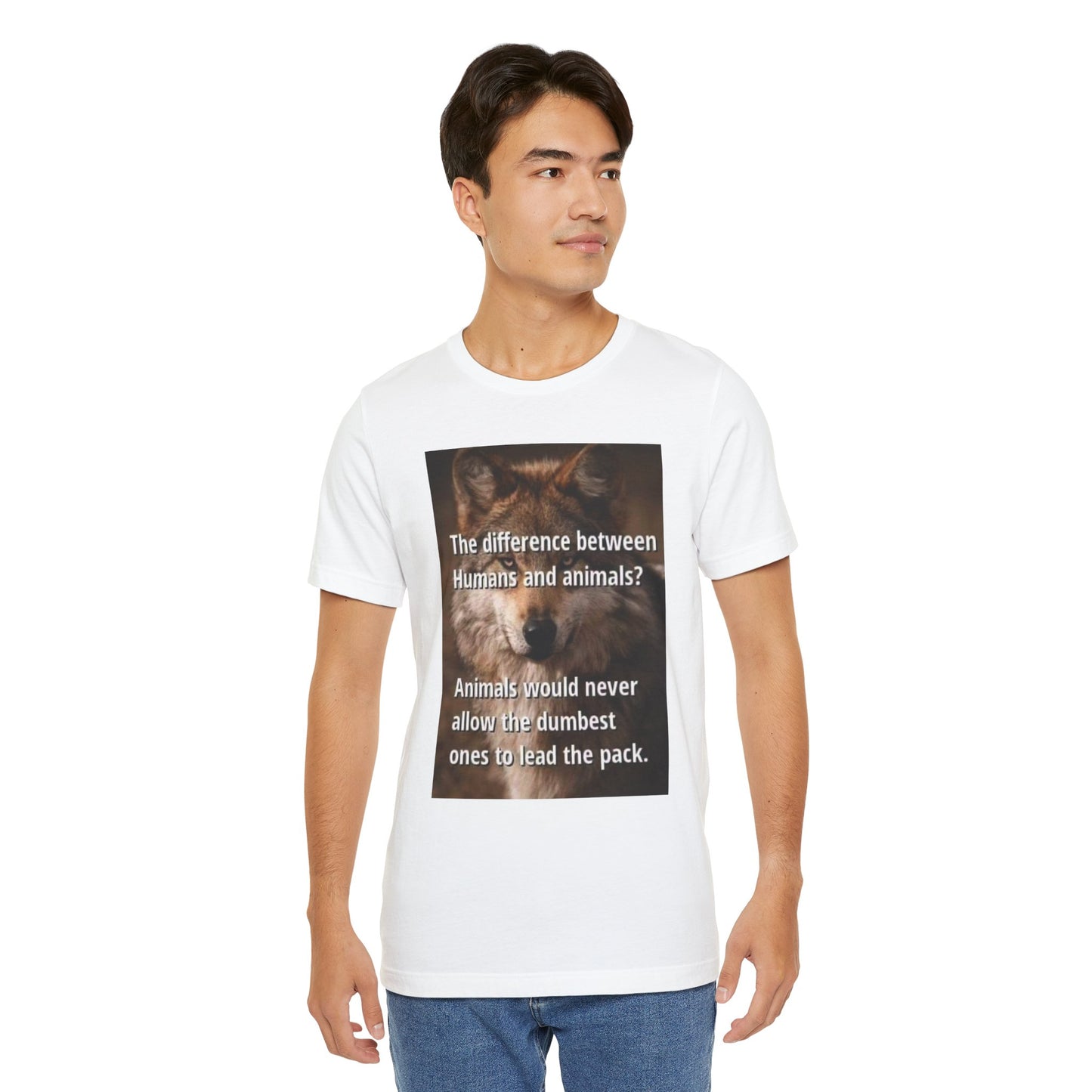 Humorous Animal-Themed Unisex Jersey Tee - "The Difference Between Humans and Animals?" - Laughing N Style