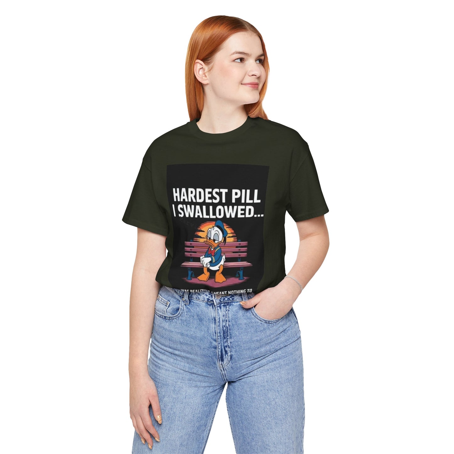 Hardest Pill Unisex Jersey Tee - Reflective Graphic T-Shirt for Thoughtful Wearers - Laughing N Style