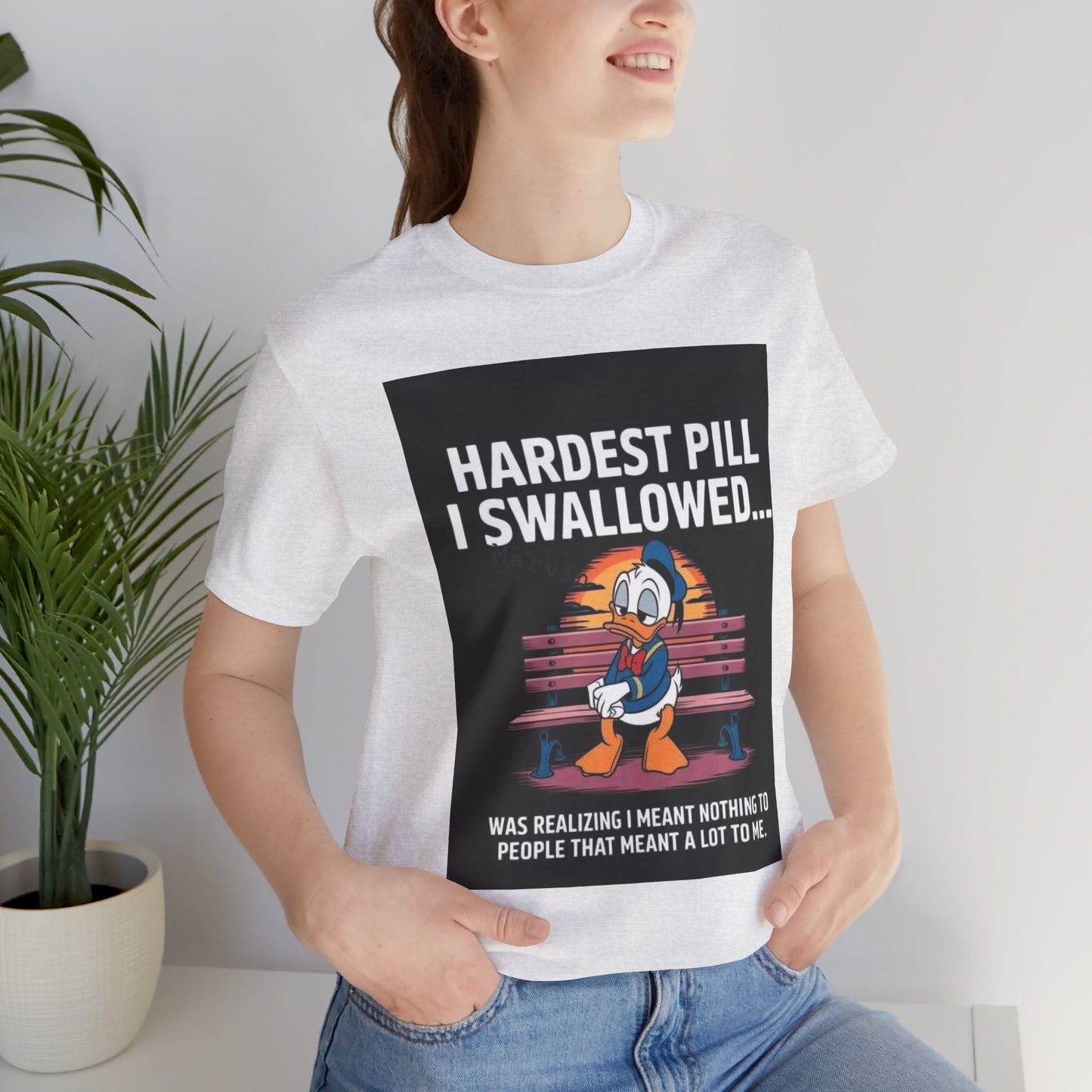 Hardest Pill Unisex Jersey Tee - Reflective Graphic T-Shirt for Thoughtful Wearers - Laughing N Style
