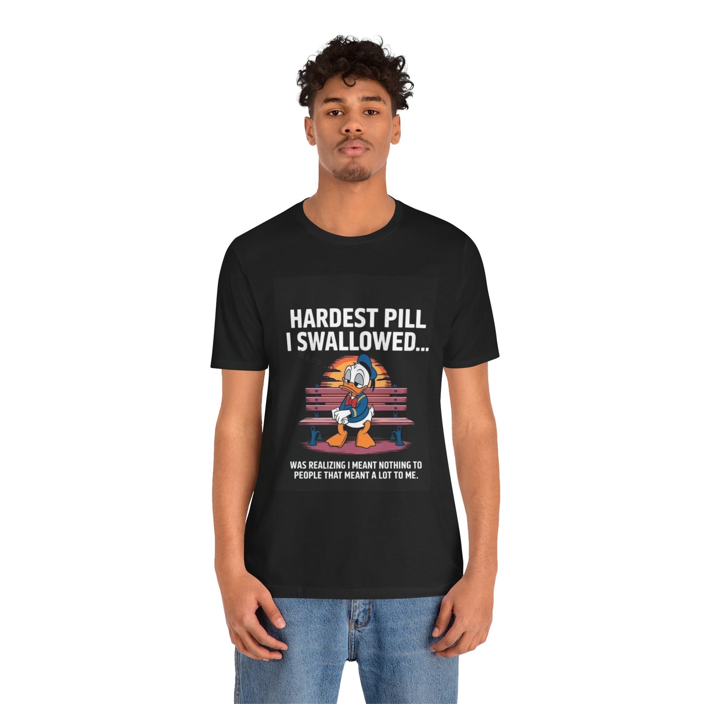 Hardest Pill Unisex Jersey Tee - Reflective Graphic T-Shirt for Thoughtful Wearers - Laughing N Style