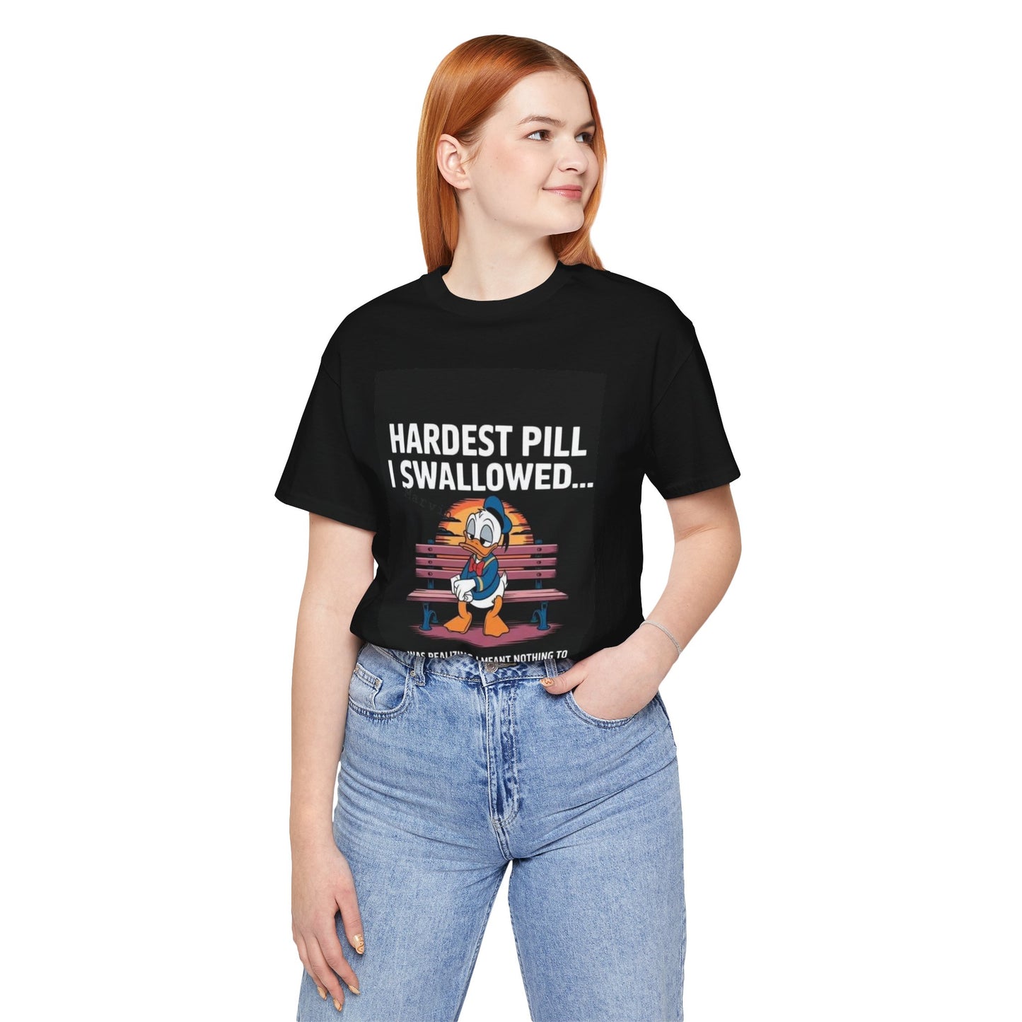 Hardest Pill Unisex Jersey Tee - Reflective Graphic T-Shirt for Thoughtful Wearers - Laughing N Style