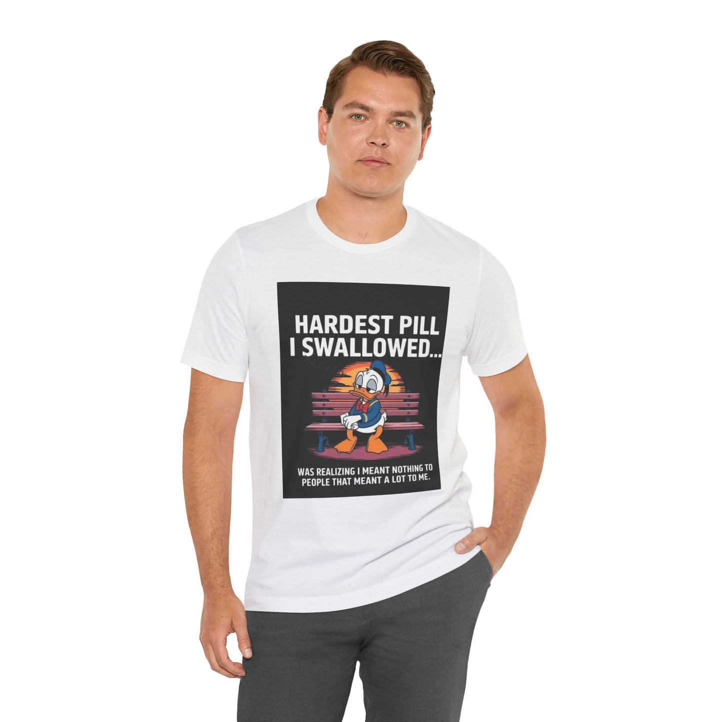 Hardest Pill Unisex Jersey Tee - Reflective Graphic T-Shirt for Thoughtful Wearers - Laughing N Style