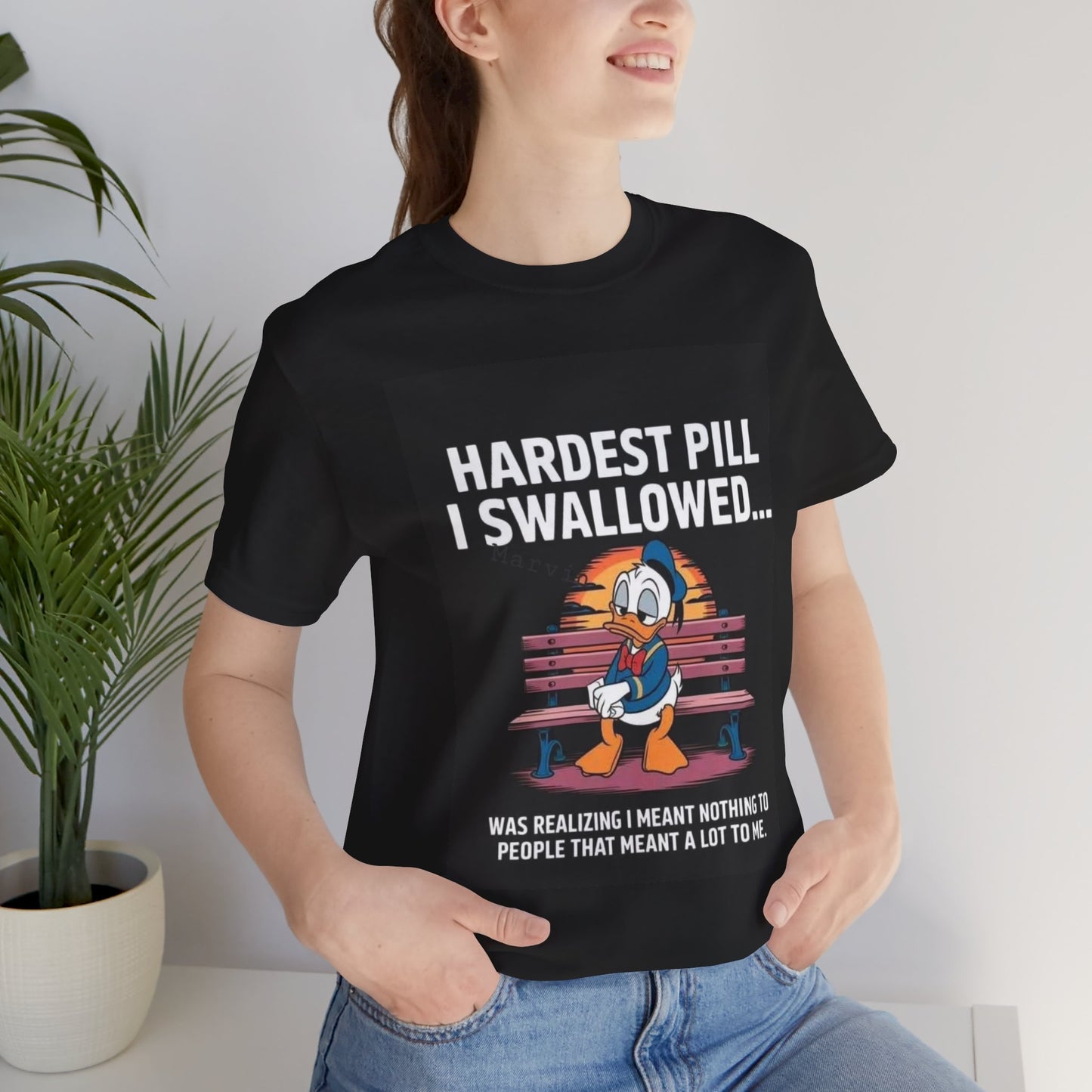 Hardest Pill Unisex Jersey Tee - Reflective Graphic T-Shirt for Thoughtful Wearers - Laughing N Style