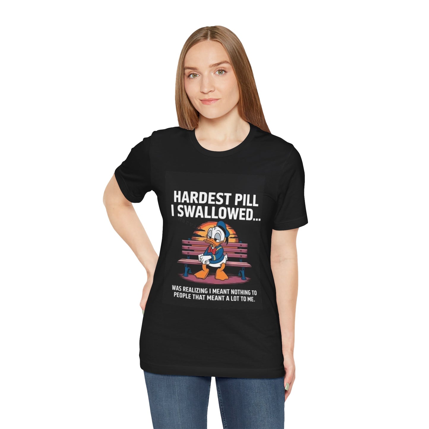Hardest Pill Unisex Jersey Tee - Reflective Graphic T-Shirt for Thoughtful Wearers - Laughing N Style