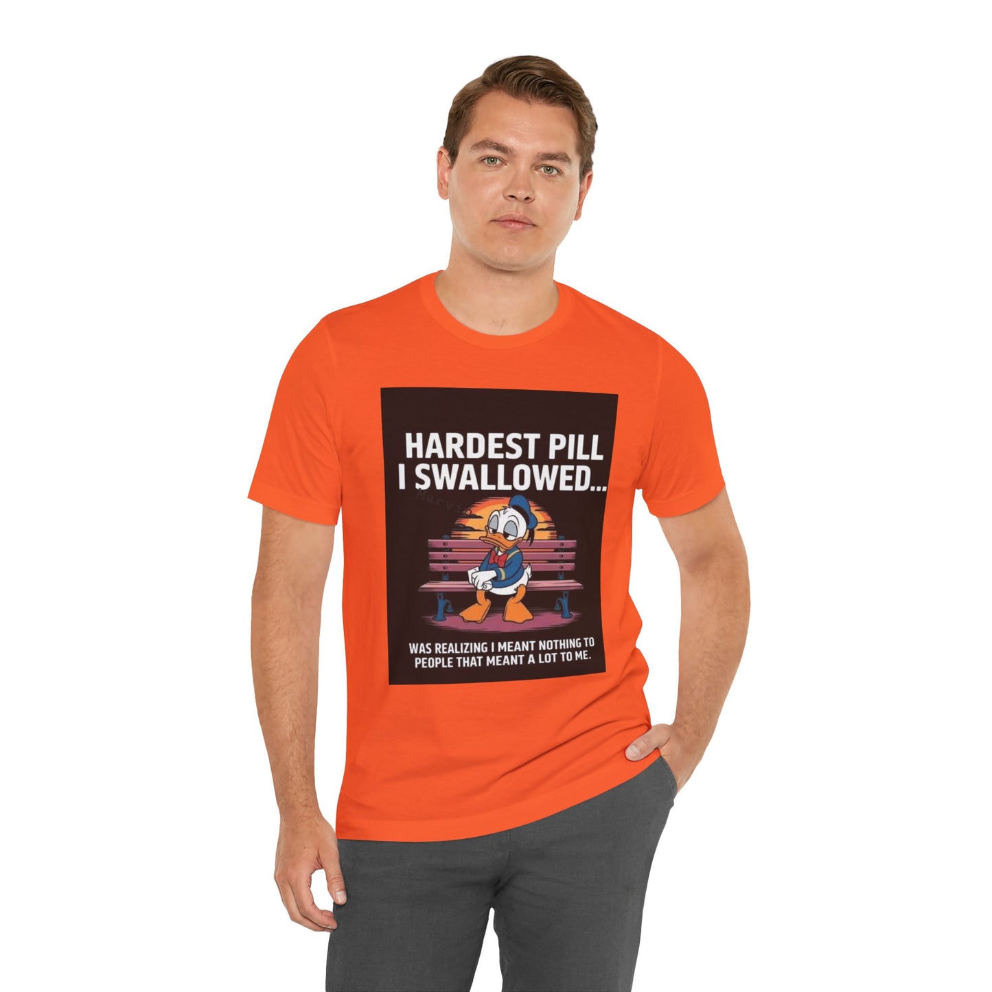 Hardest Pill Unisex Jersey Tee - Reflective Graphic T-Shirt for Thoughtful Wearers - Laughing N Style