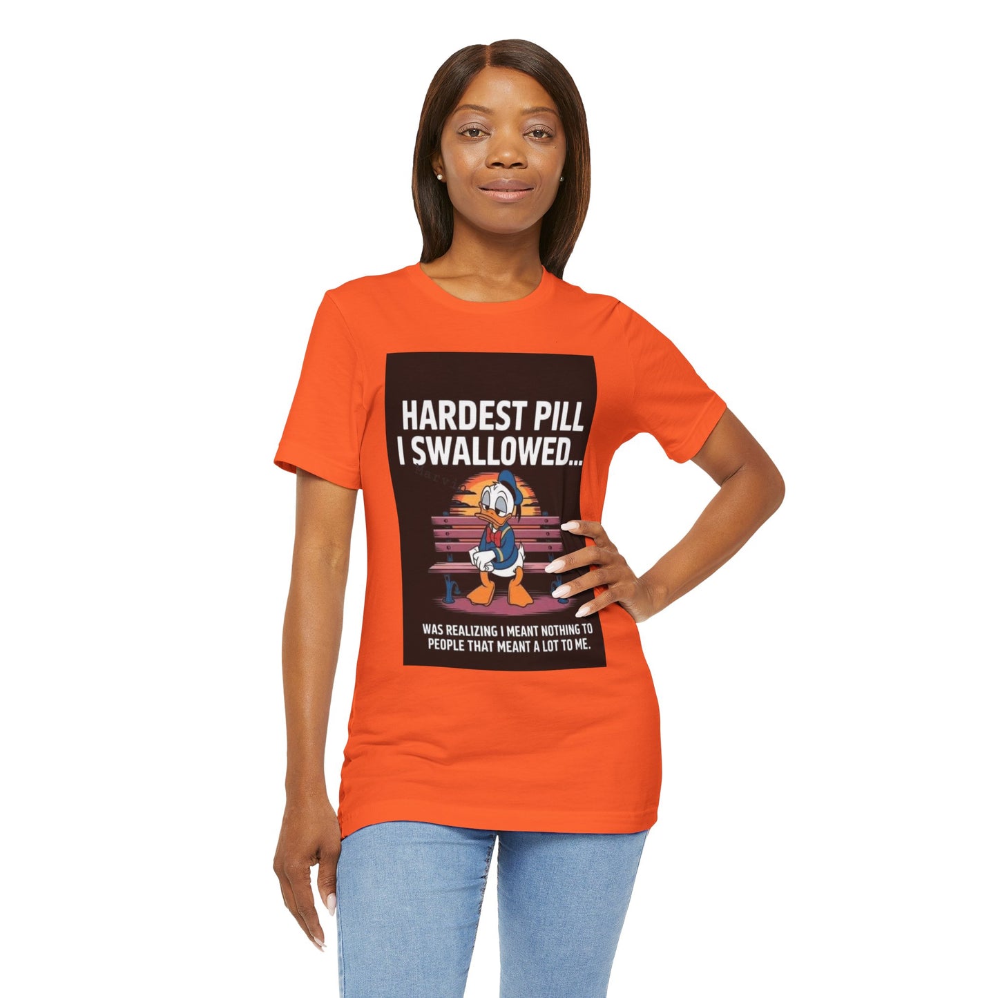 Hardest Pill Unisex Jersey Tee - Reflective Graphic T-Shirt for Thoughtful Wearers - Laughing N Style