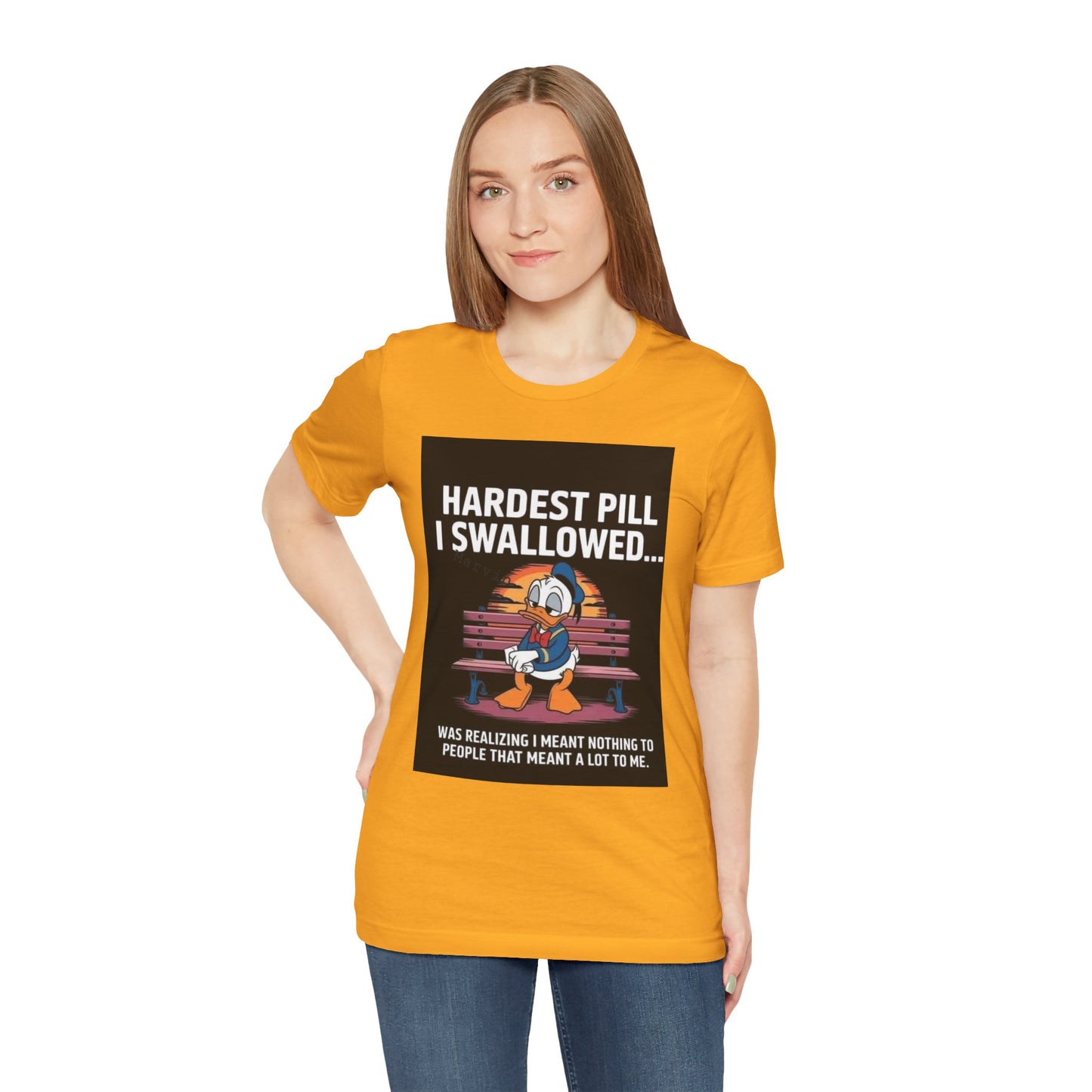 Hardest Pill Unisex Jersey Tee - Reflective Graphic T-Shirt for Thoughtful Wearers - Laughing N Style