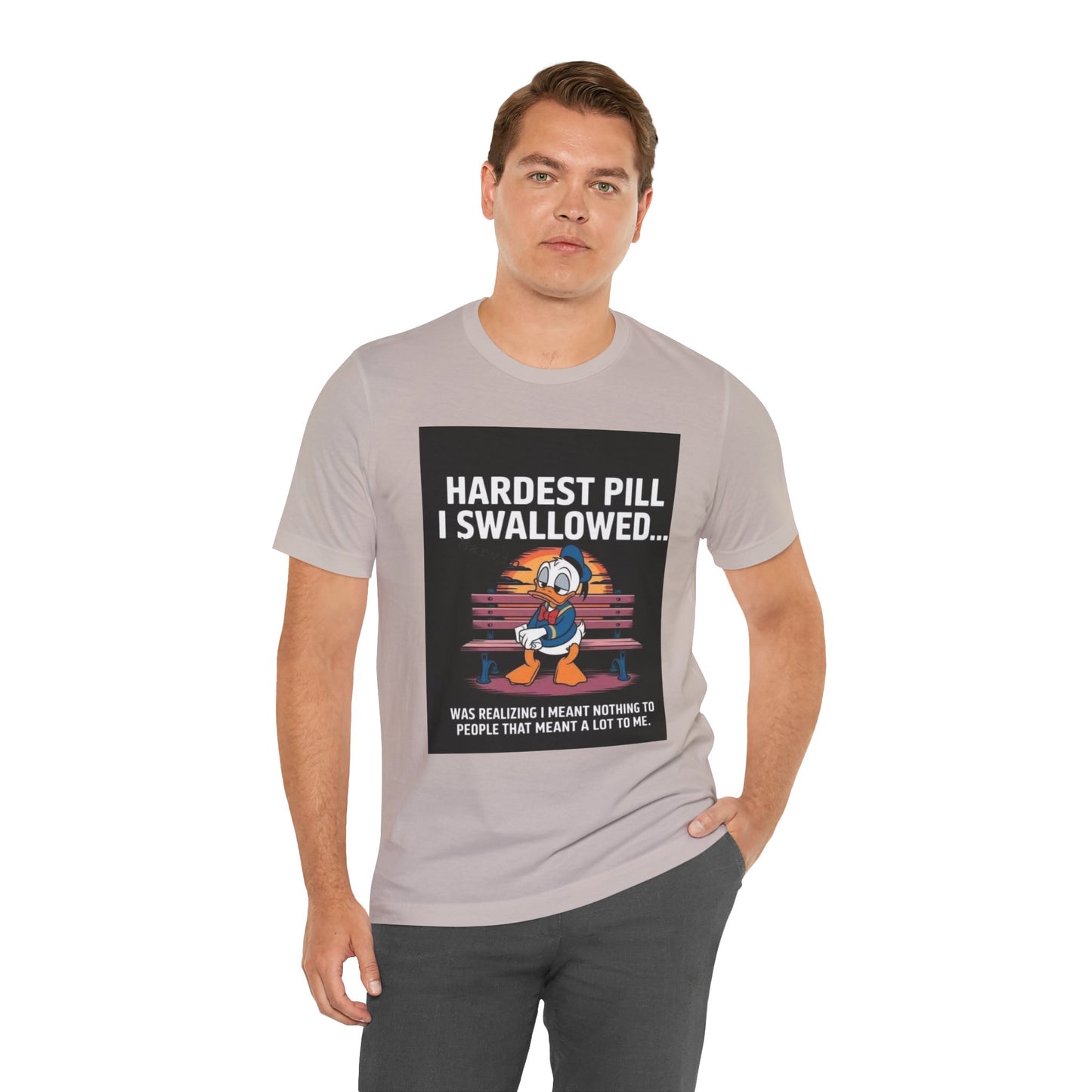 Hardest Pill Unisex Jersey Tee - Reflective Graphic T-Shirt for Thoughtful Wearers - Laughing N Style