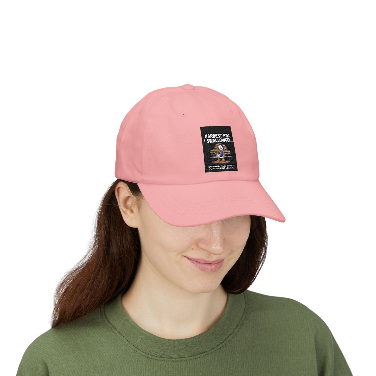 Classic Dad Cap - "Hardest Pill I Swallowed" Casual White Hat for Everyday Wear - Laughing N Style