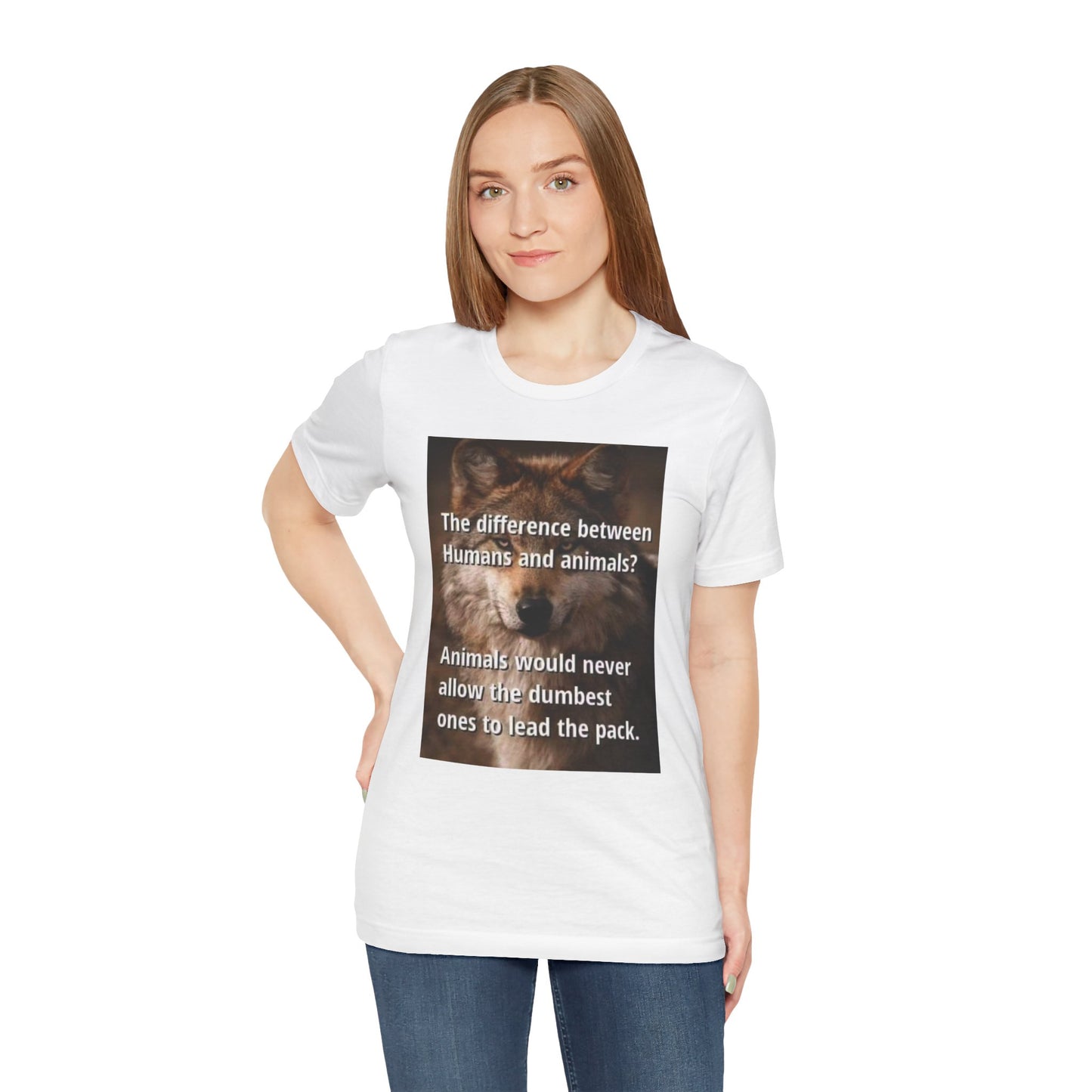 Humorous Animal-Themed Unisex Jersey Tee - "The Difference Between Humans and Animals?" - Laughing N Style