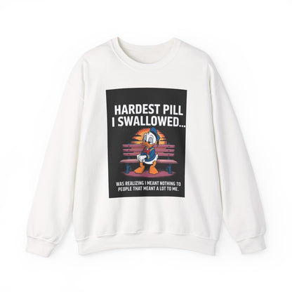 Hardest Pill I Swallowed Unisex Crewneck Sweatshirt - Emotional Comfort Wear - Laughing N Style 