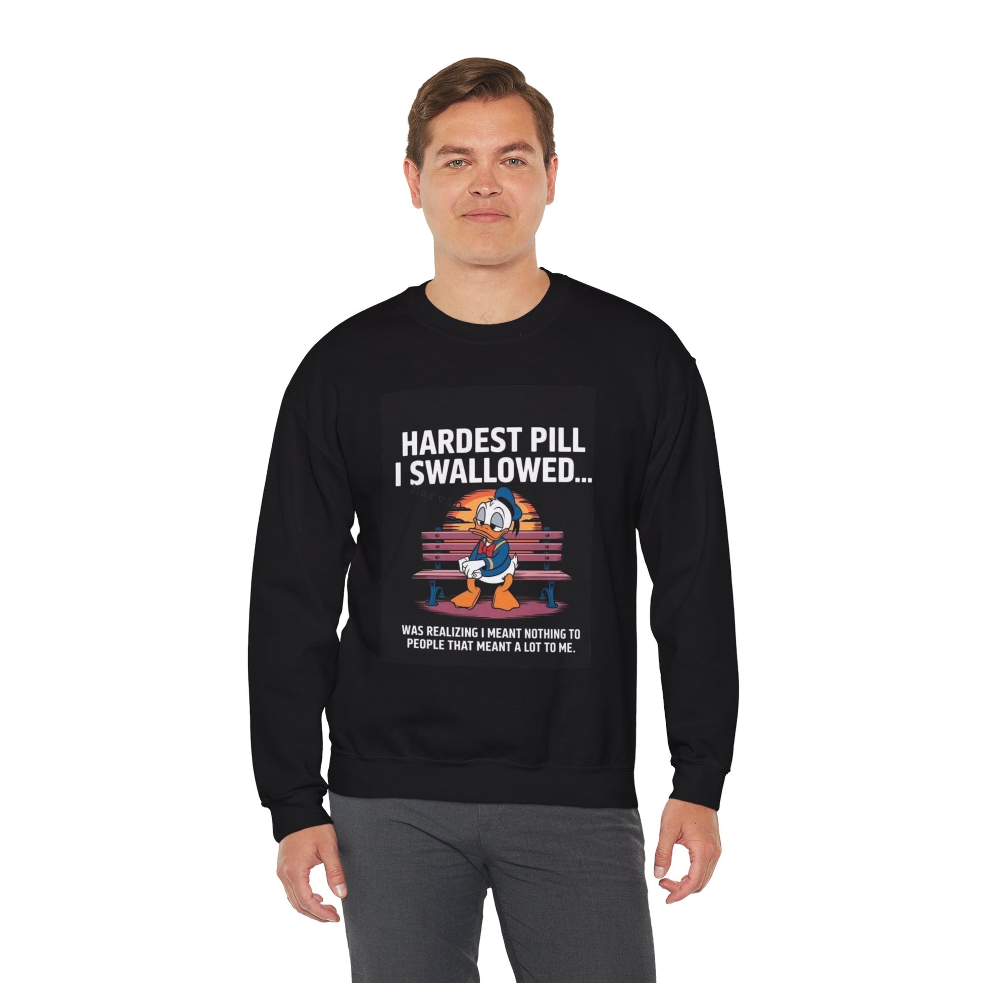 Hardest Pill I Swallowed Unisex Crewneck Sweatshirt - Emotional Comfort Wear - Laughing N Style 