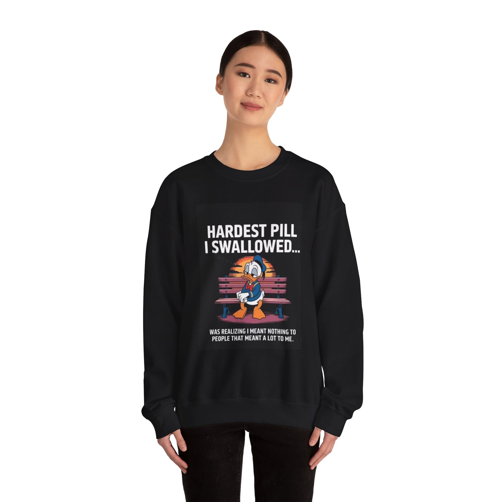Hardest Pill I Swallowed Unisex Crewneck Sweatshirt - Emotional Comfort Wear - Laughing N Style 