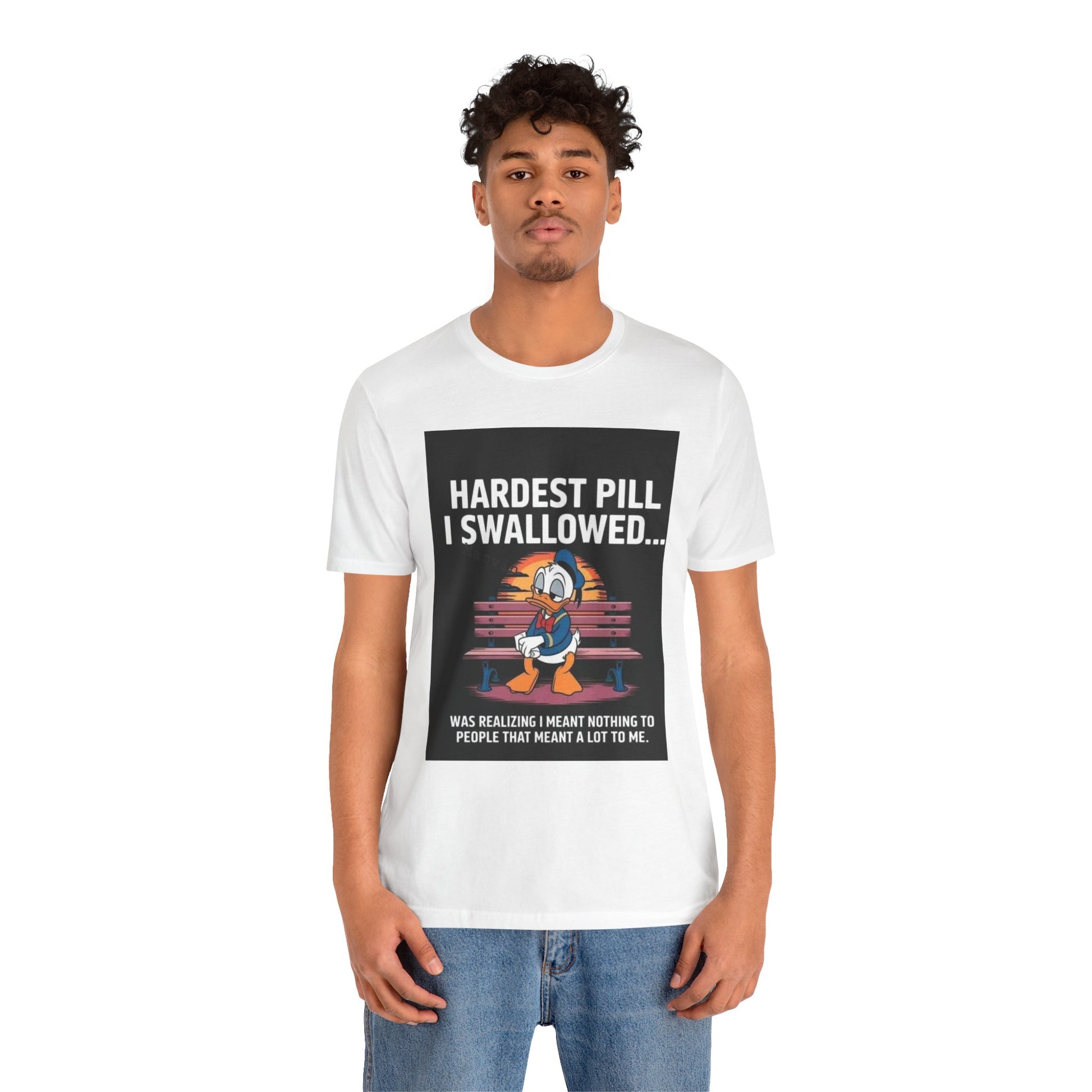 Hardest Pill Unisex Jersey Tee - Reflective Graphic T-Shirt for Thoughtful Wearers - Laughing N Style 