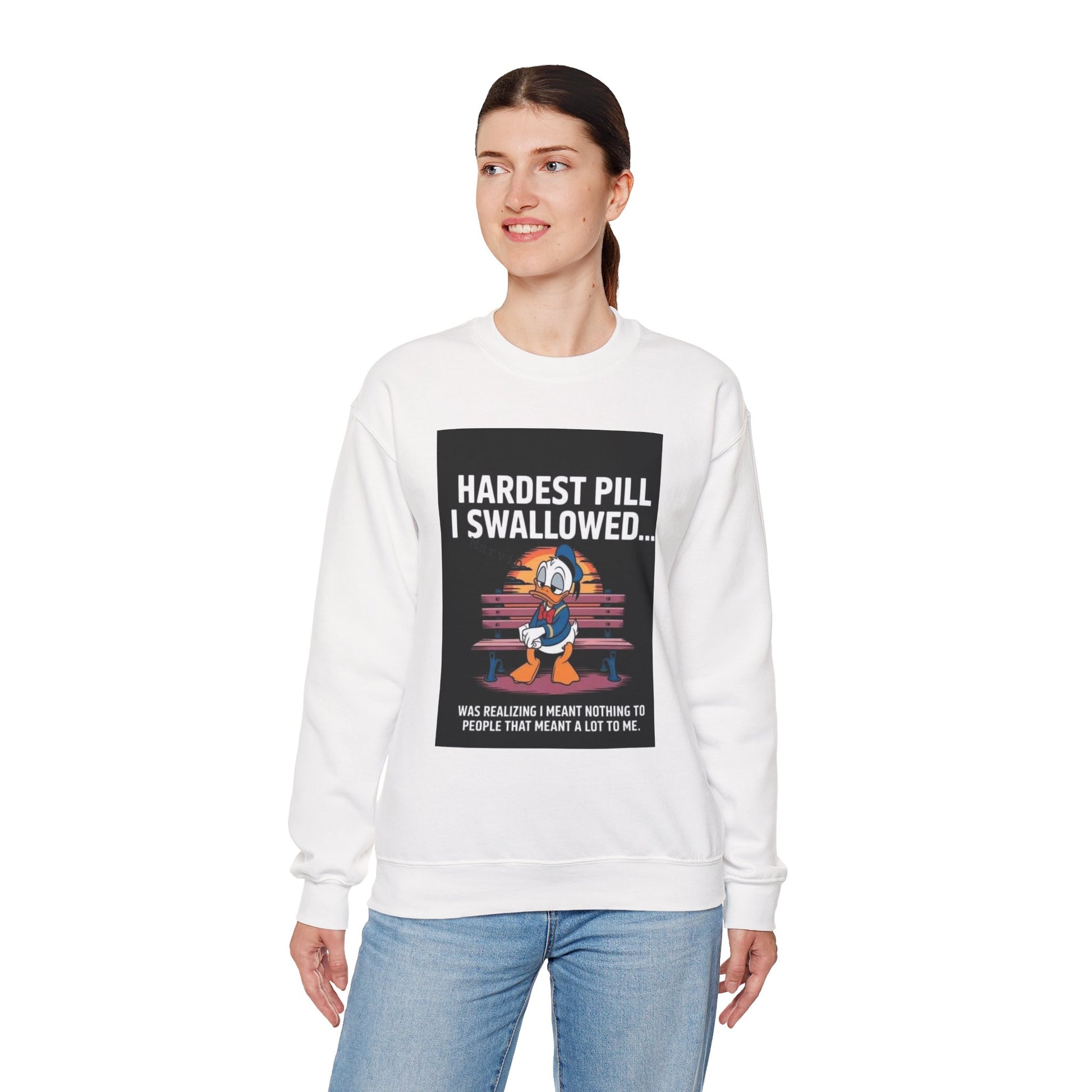 Hardest Pill I Swallowed Unisex Crewneck Sweatshirt - Emotional Comfort Wear - Laughing N Style 