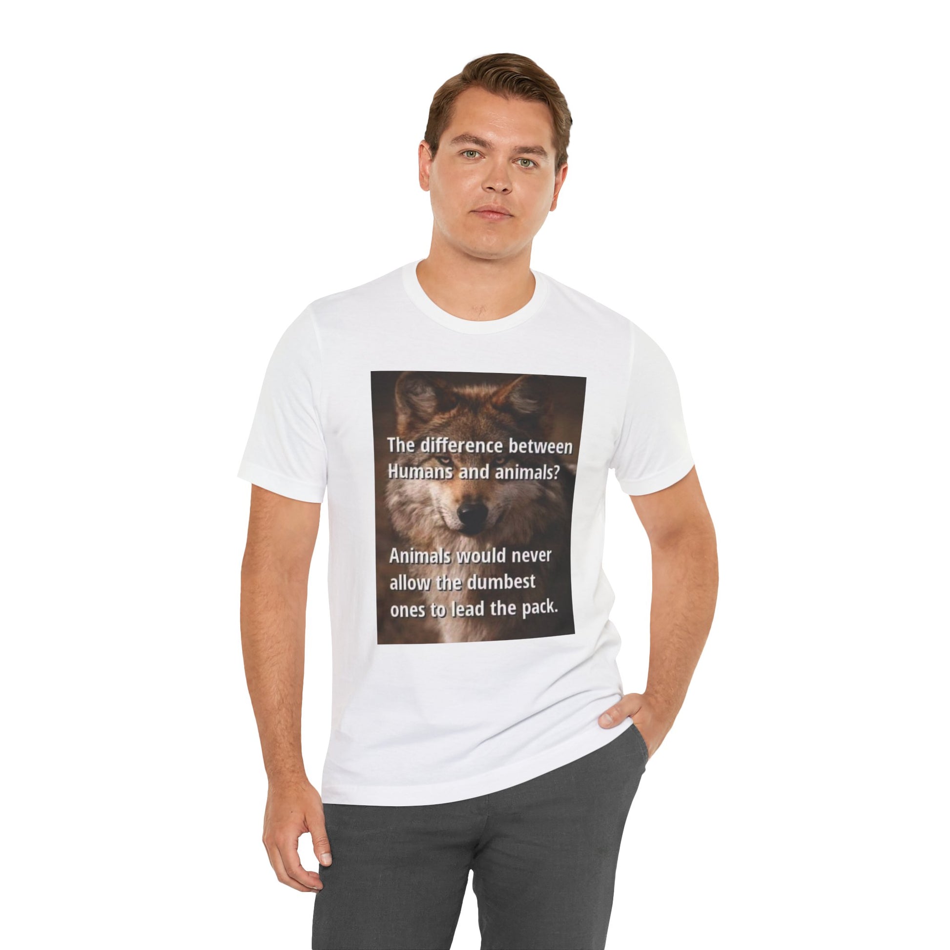 Humorous Animal-Themed Unisex Jersey Tee - "The Difference Between Humans and Animals?" - Laughing N Style 