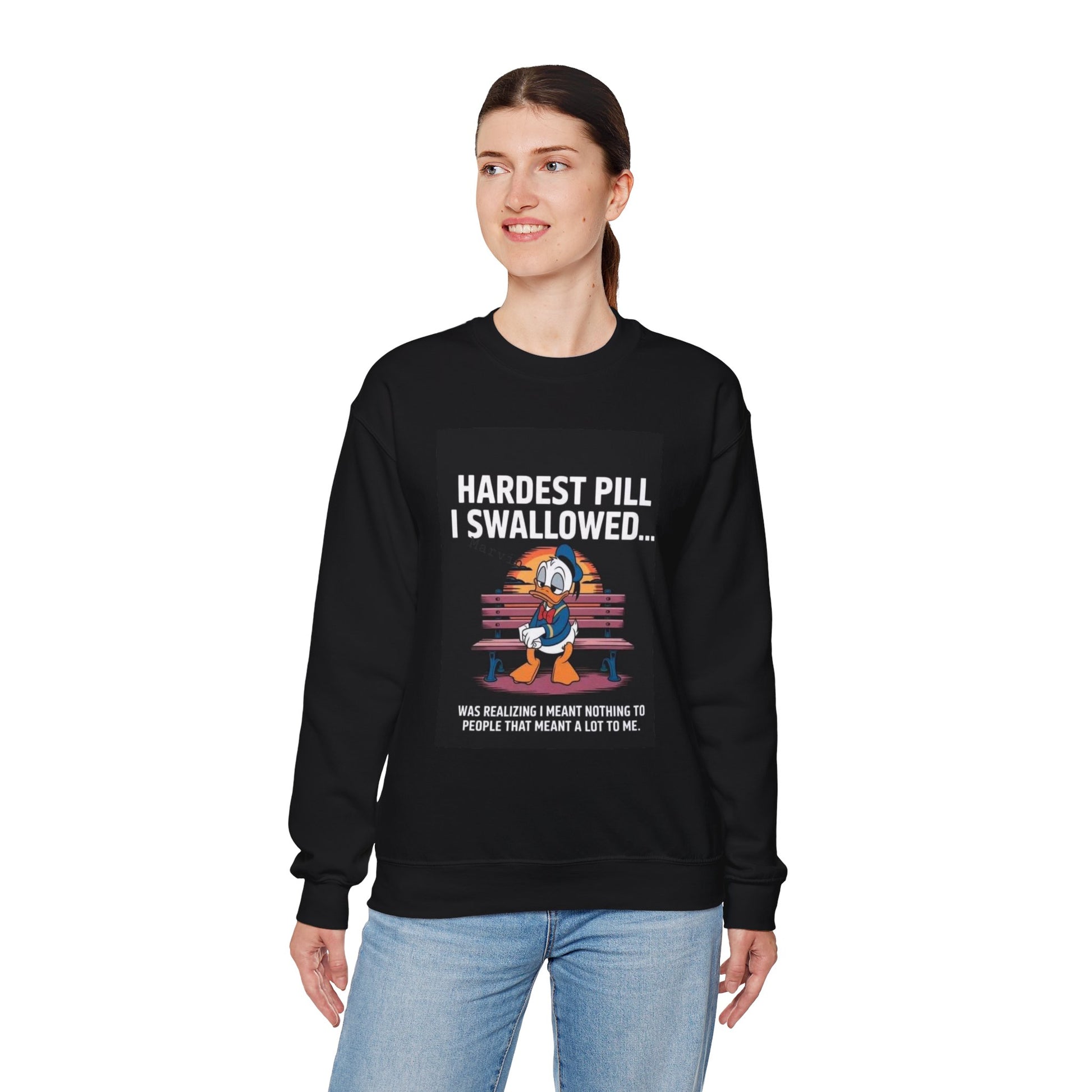 Hardest Pill I Swallowed Unisex Crewneck Sweatshirt - Emotional Comfort Wear - Laughing N Style 