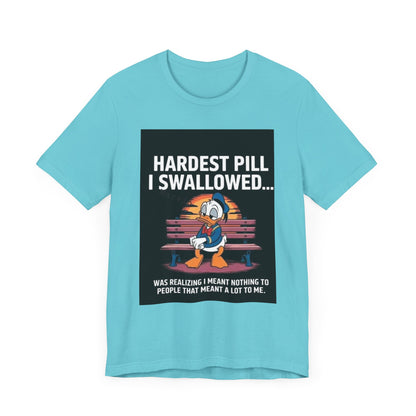 Hardest Pill Unisex Jersey Tee - Reflective Graphic T-Shirt for Thoughtful Wearers - Laughing N Style 