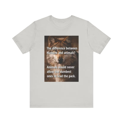 Humorous Animal-Themed Unisex Jersey Tee - "The Difference Between Humans and Animals?" - Laughing N Style 