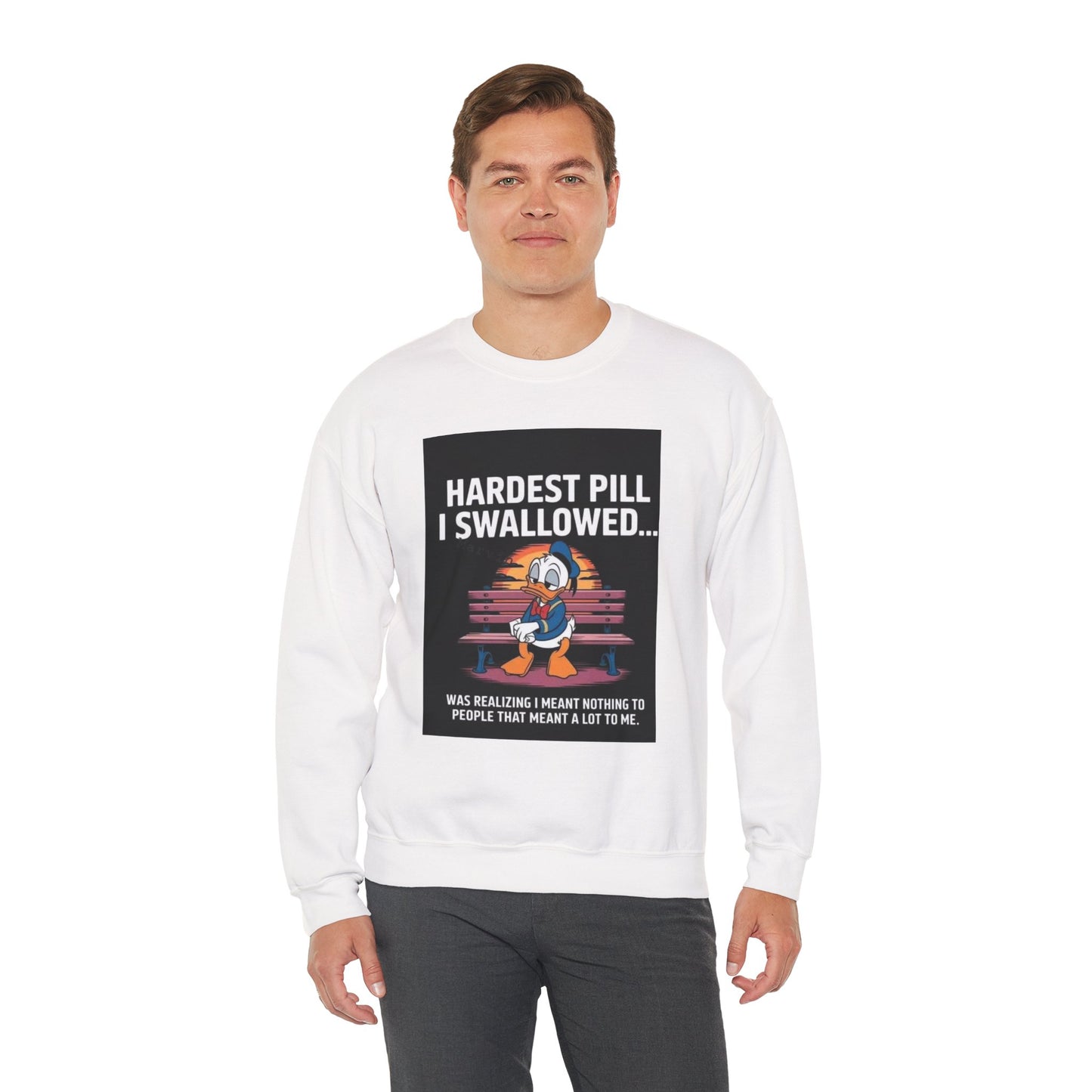 Hardest Pill I Swallowed Unisex Crewneck Sweatshirt - Emotional Comfort Wear - Laughing N Style 