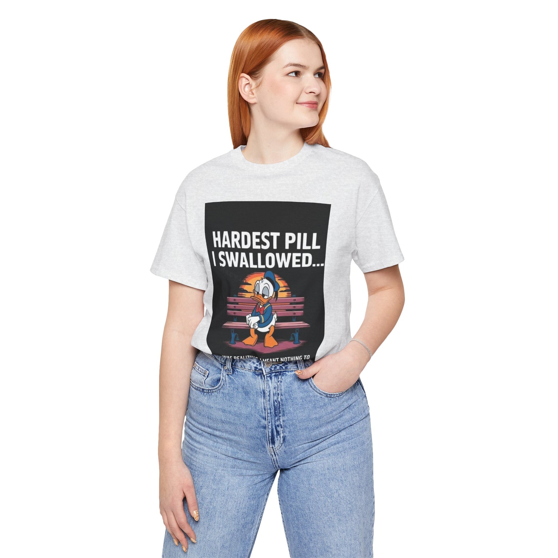 Hardest Pill Unisex Jersey Tee - Reflective Graphic T-Shirt for Thoughtful Wearers - Laughing N Style 