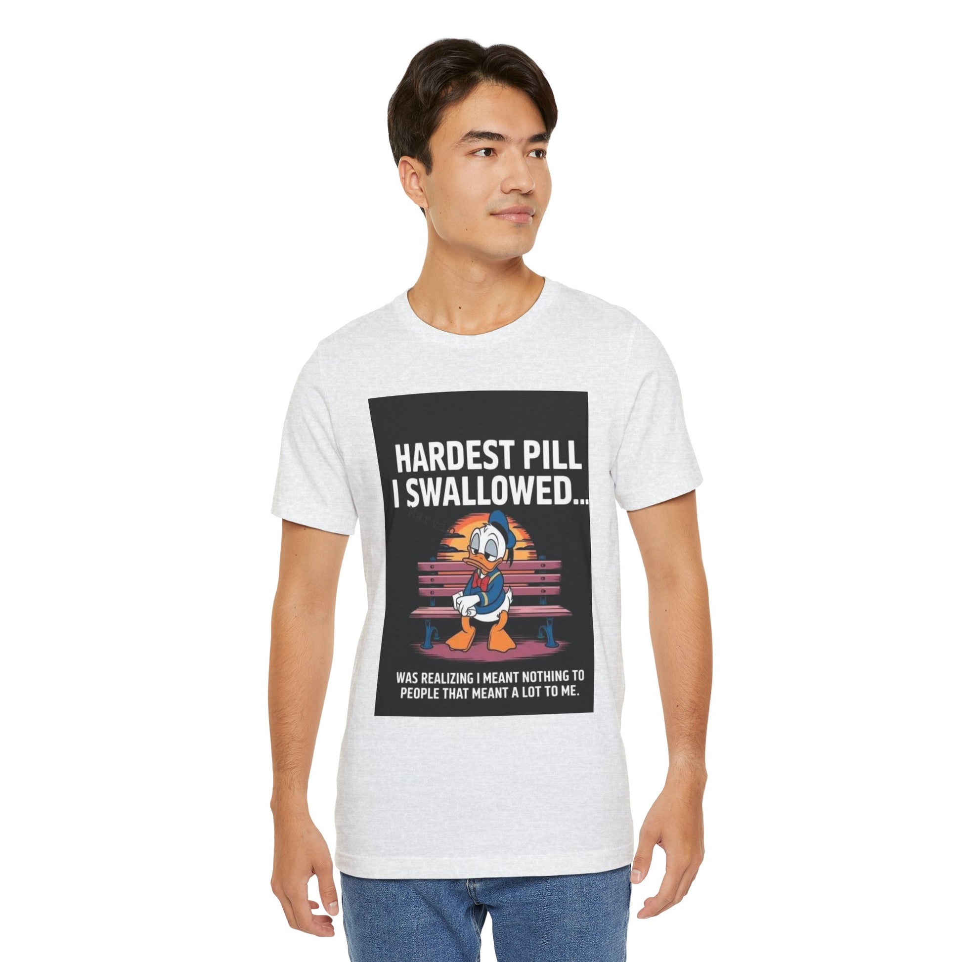 Hardest Pill Unisex Jersey Tee - Reflective Graphic T-Shirt for Thoughtful Wearers - Laughing N Style 