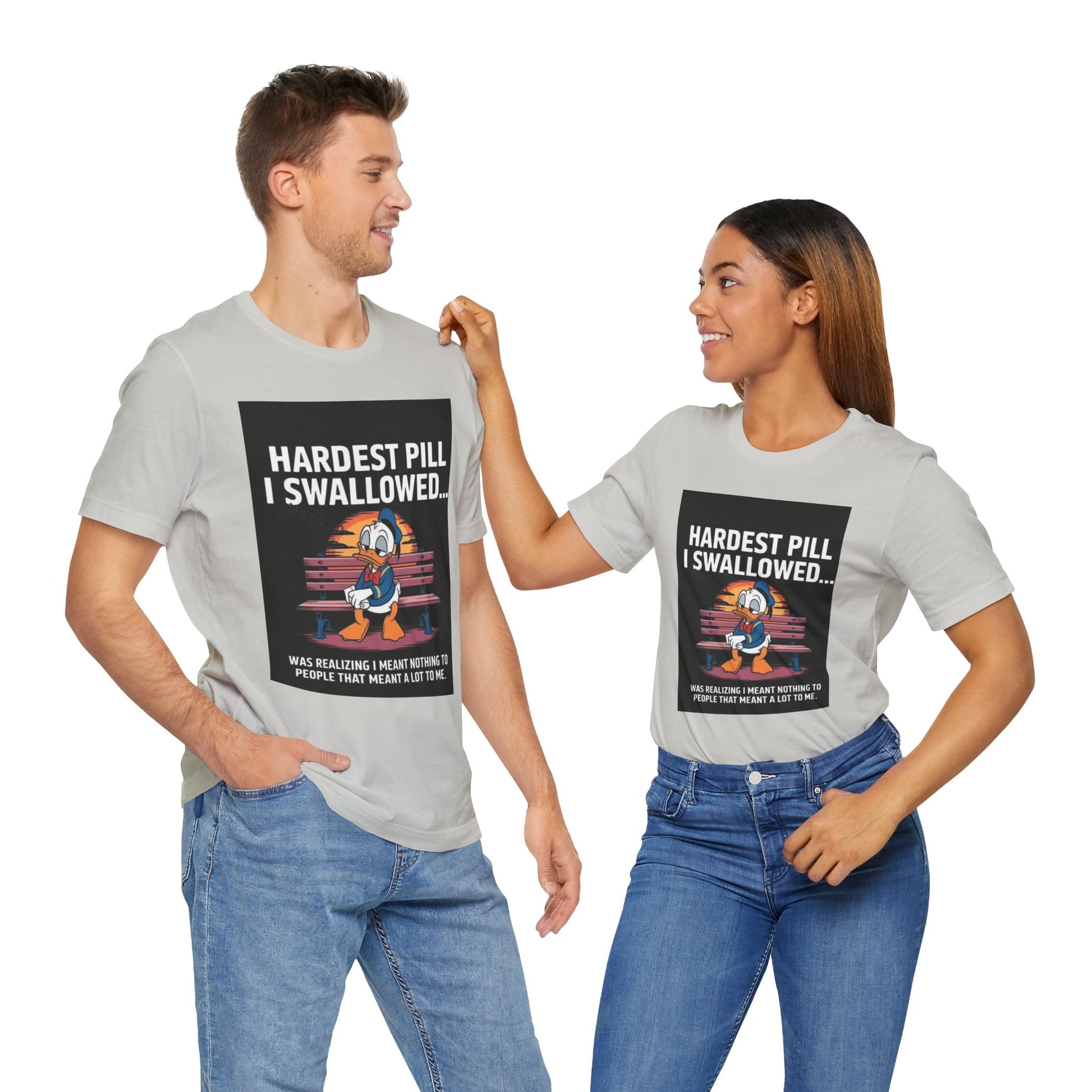 Hardest Pill Unisex Jersey Tee - Reflective Graphic T-Shirt for Thoughtful Wearers - Laughing N Style 