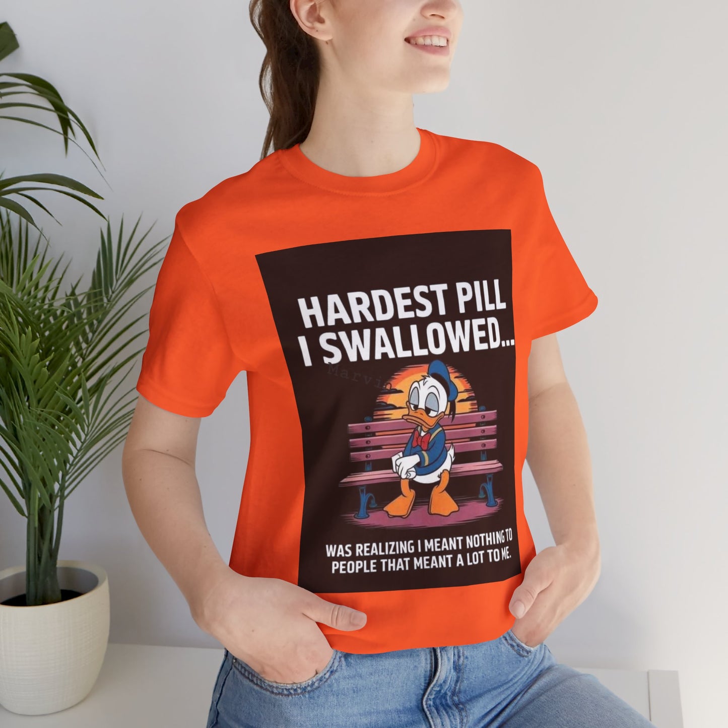 Hardest Pill Unisex Jersey Tee - Reflective Graphic T-Shirt for Thoughtful Wearers - Laughing N Style 