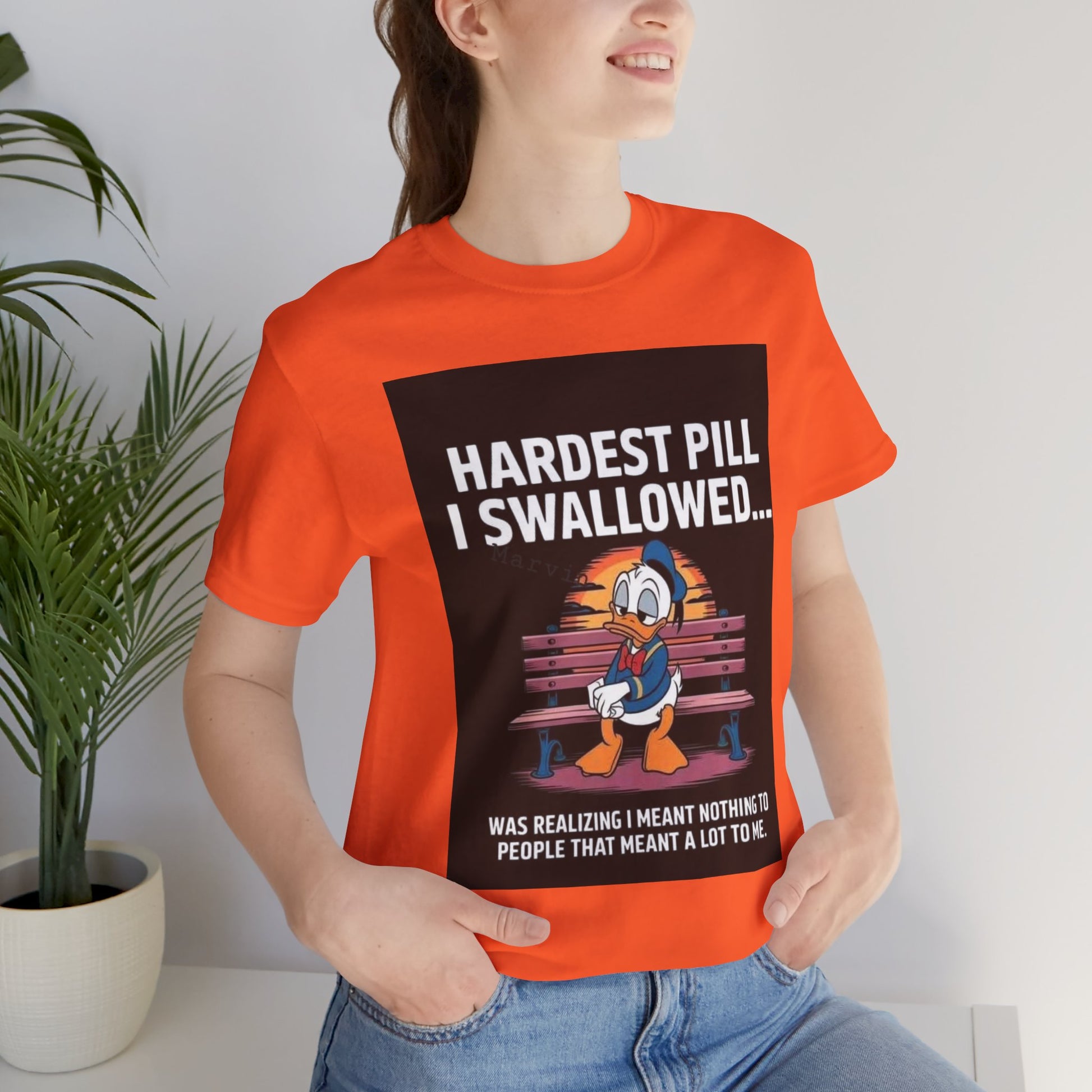 Hardest Pill Unisex Jersey Tee - Reflective Graphic T-Shirt for Thoughtful Wearers - Laughing N Style 