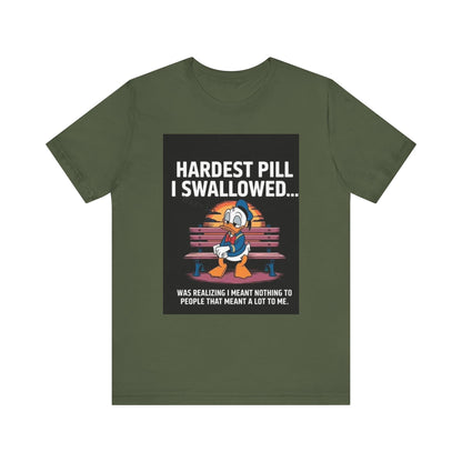Hardest Pill Unisex Jersey Tee - Reflective Graphic T-Shirt for Thoughtful Wearers - Laughing N Style 