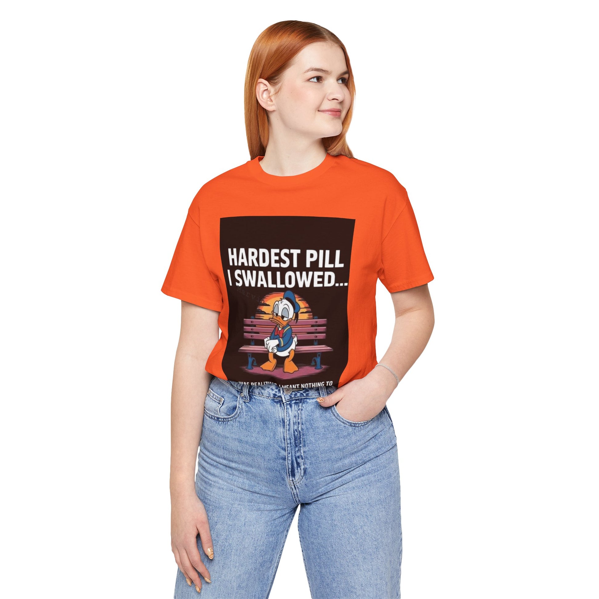 Hardest Pill Unisex Jersey Tee - Reflective Graphic T-Shirt for Thoughtful Wearers - Laughing N Style 