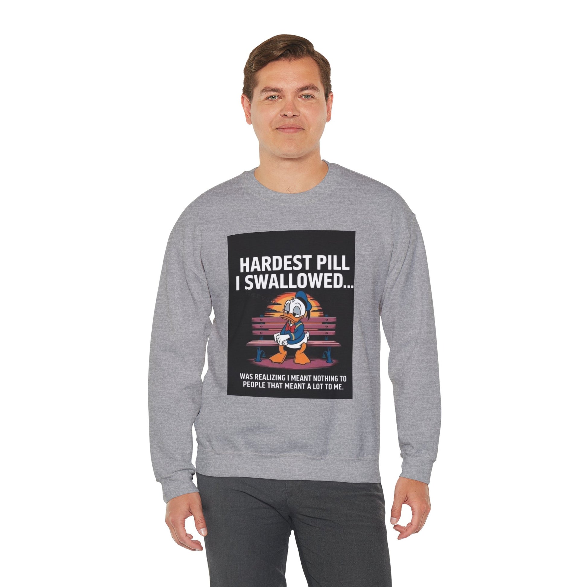 Hardest Pill I Swallowed Unisex Crewneck Sweatshirt - Emotional Comfort Wear - Laughing N Style 