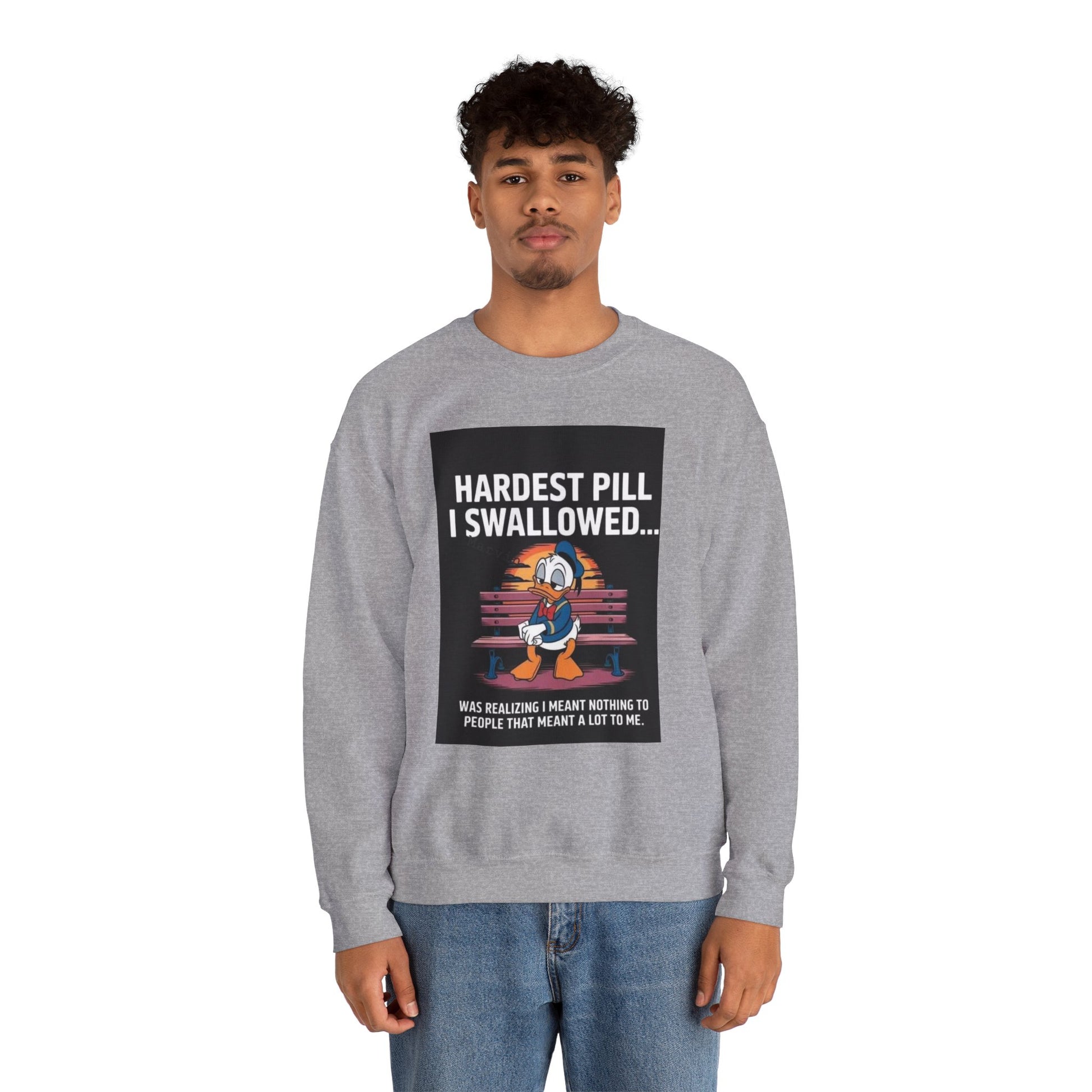 Hardest Pill I Swallowed Unisex Crewneck Sweatshirt - Emotional Comfort Wear - Laughing N Style 